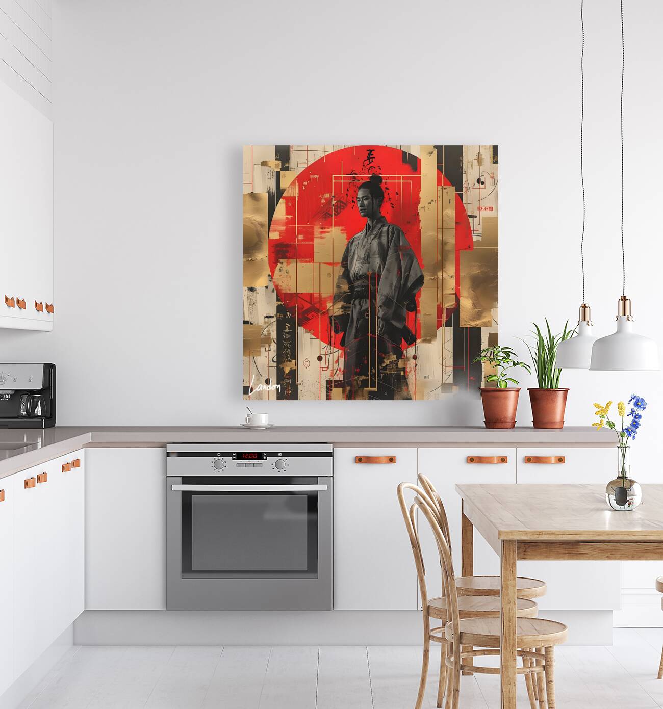 Op Art Samurai 2 Reproduction