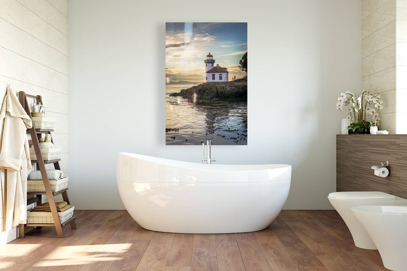 Fall Evening at Lime Kiln Lighthouse San Juan Island Reproduction