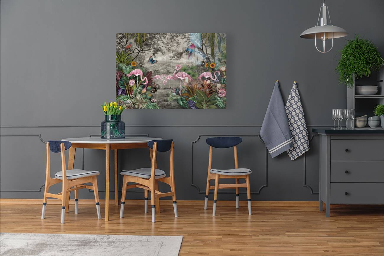 Flamingo Paradice Tapestry  Reproduction