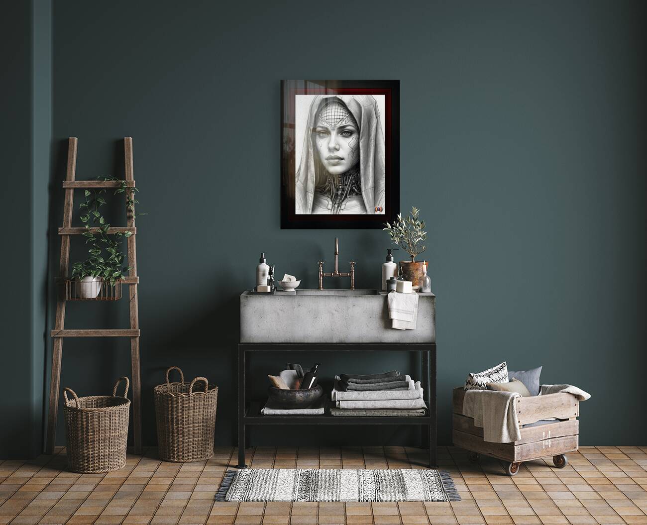 Portrait Of A Codenite Captivating AI Concept Art by Xzendor7 Reproduction