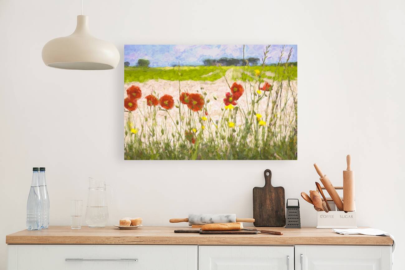 Artistic French Roadside Poppies Reproduction