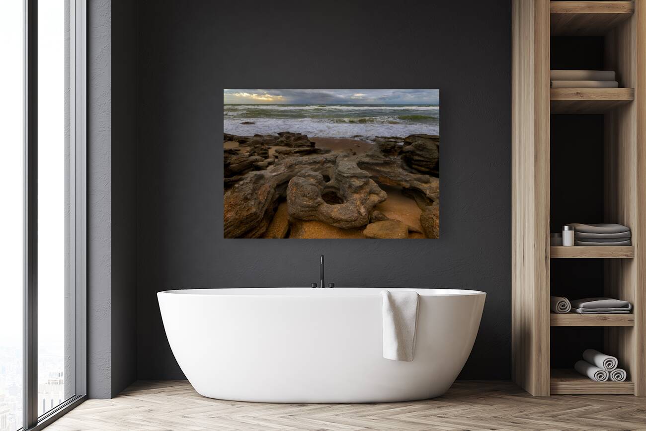 Palm Coast Rocks Sunset Reproduction