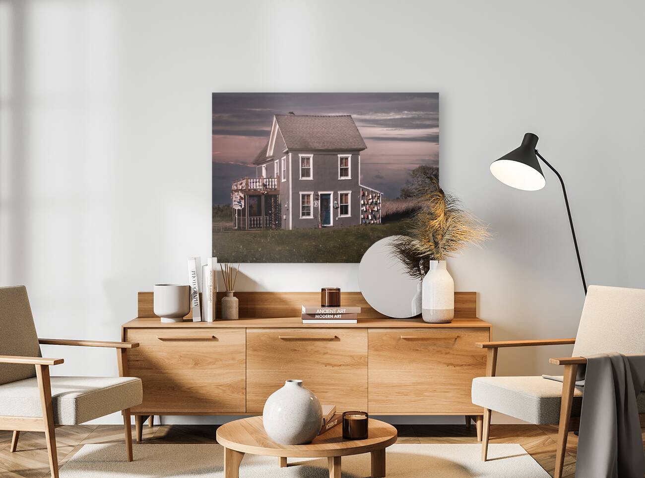 Chesapeake Buoy Cottage Sunset Reproduction