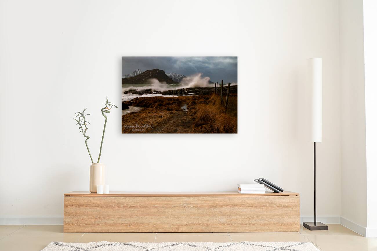 Vik Beach Storm in the Lofoten Islands Reproduction