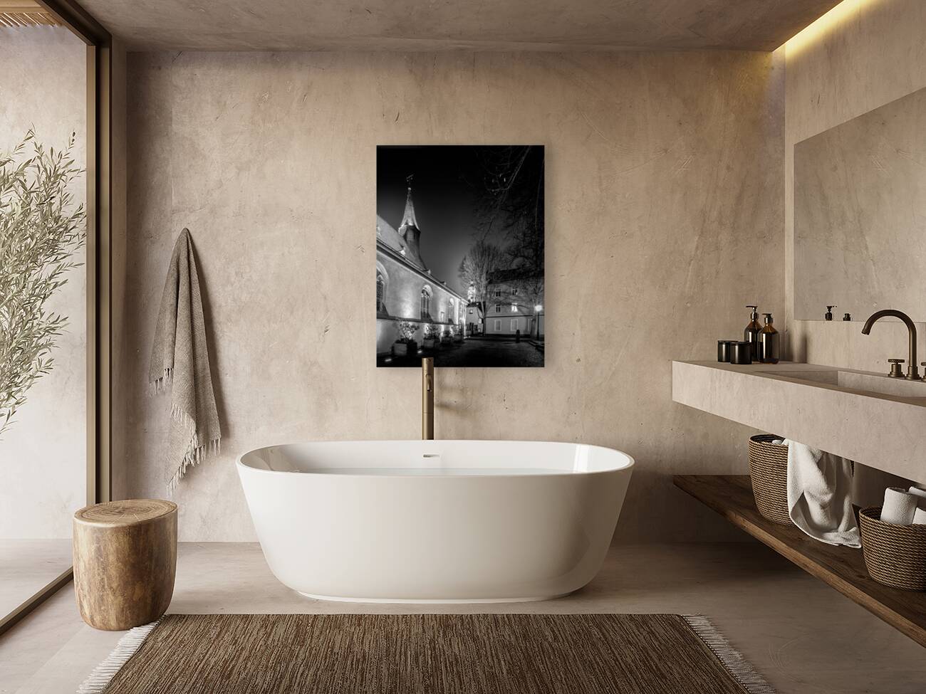 Hochster Schloss and Saint Justinus Church Reproduction