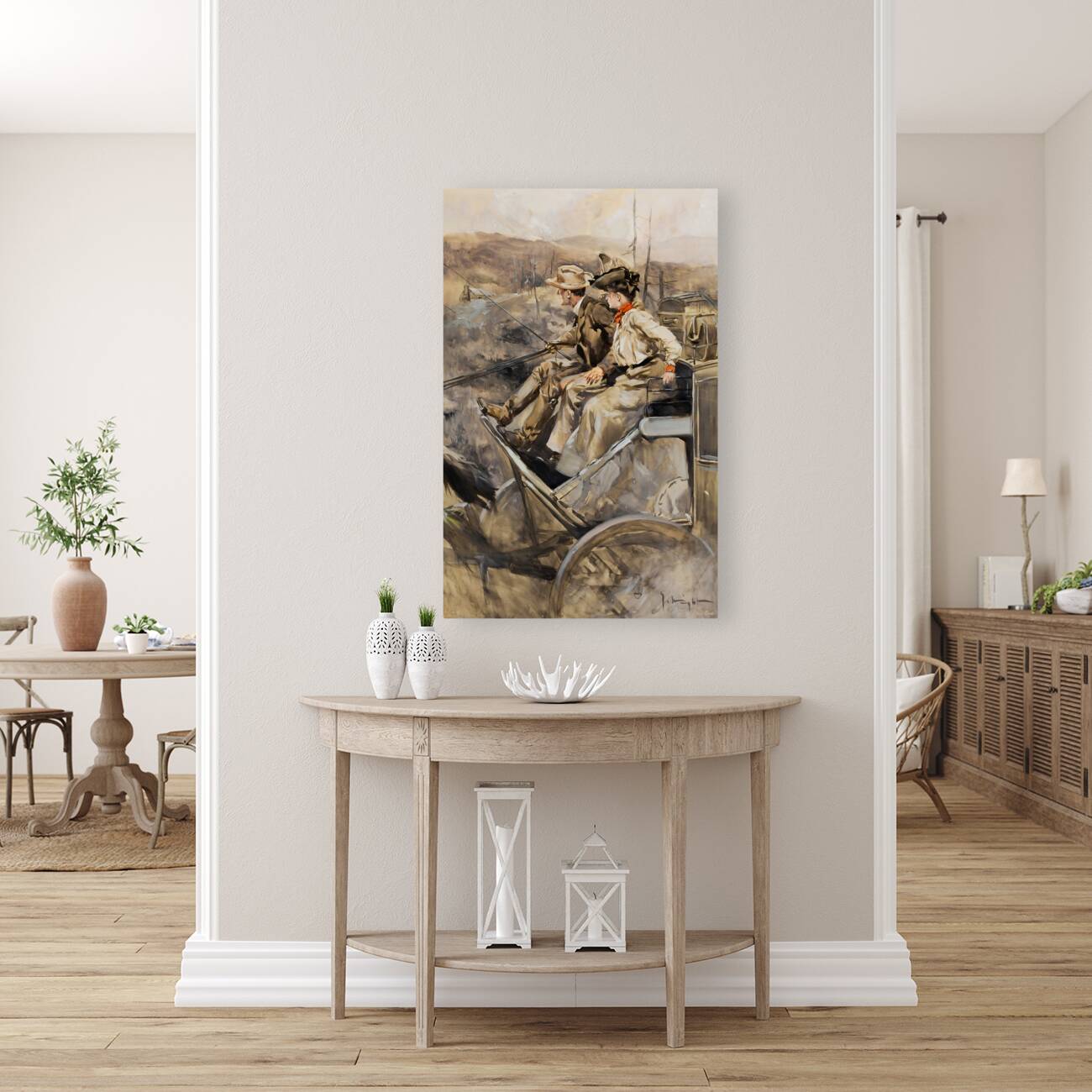 1910 couple on stagecoach george hand wright Reproduction