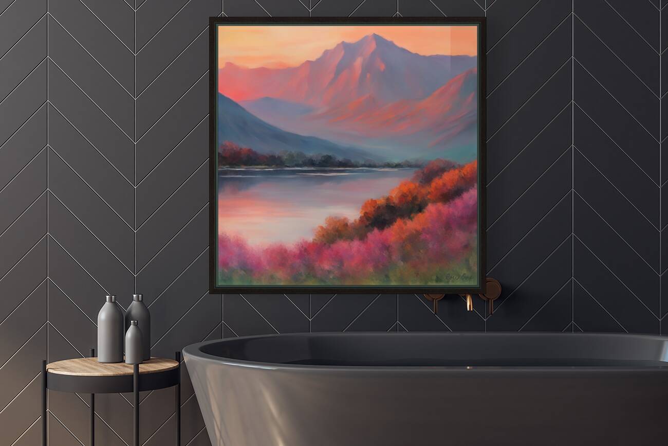 pink mountain Reproduction