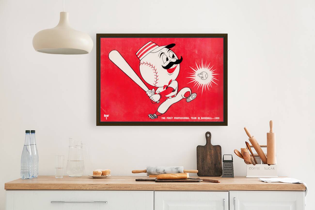 vintage cincinnati reds art remix Reproduction
