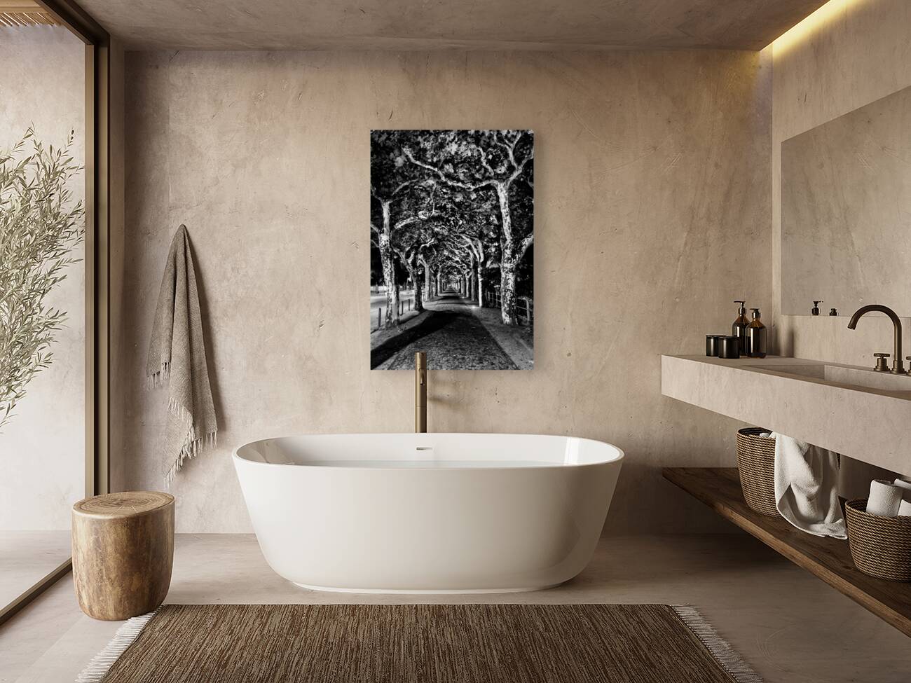 Frankfurt Sycamore Tunnel Black and White Reproduction