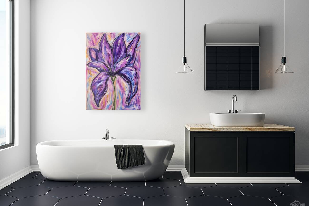 ArtXcl 213 flower purple drawing  Reproduction