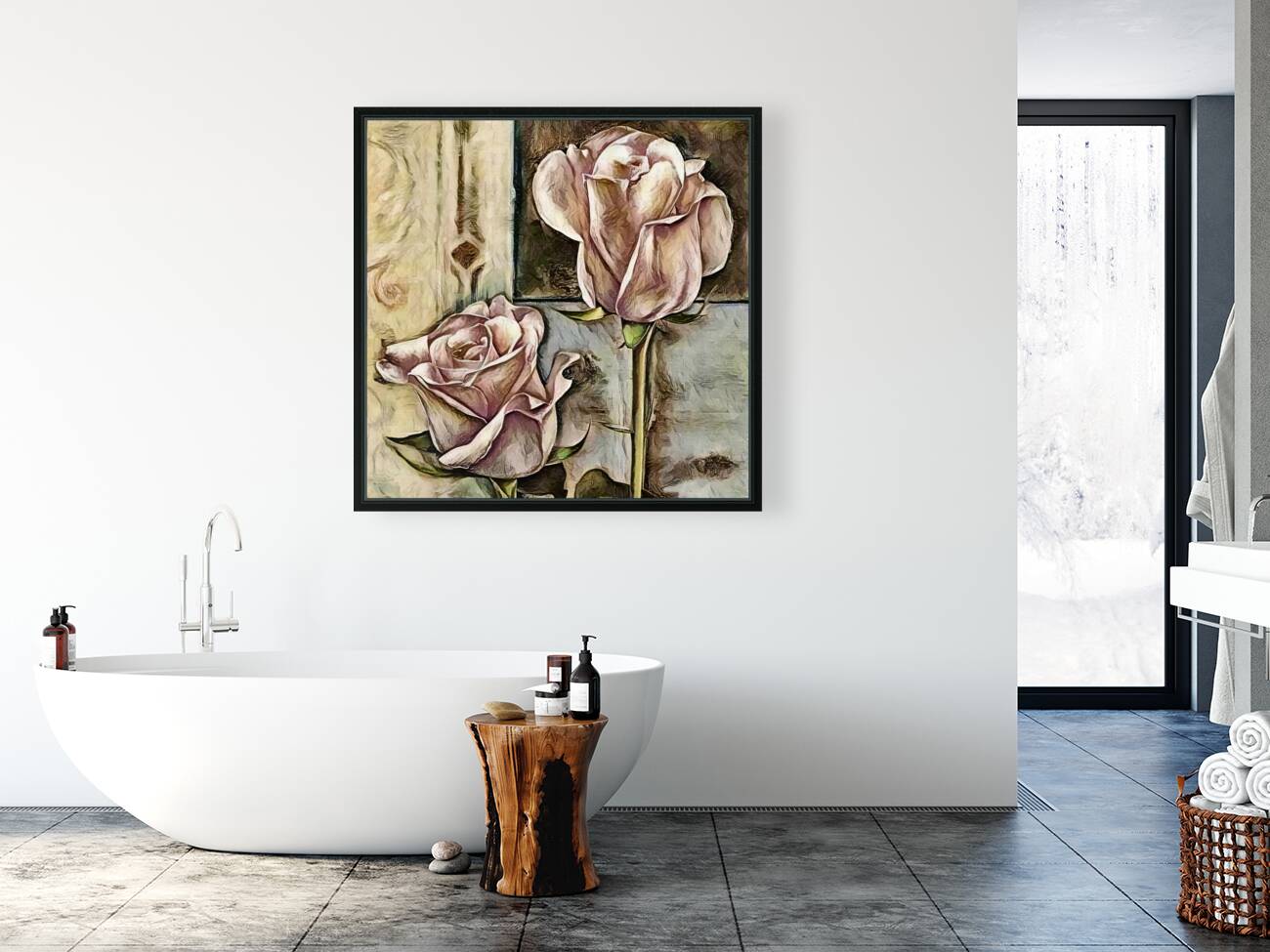 Arte 130 Rose Flower oil-paint-style Reproduction