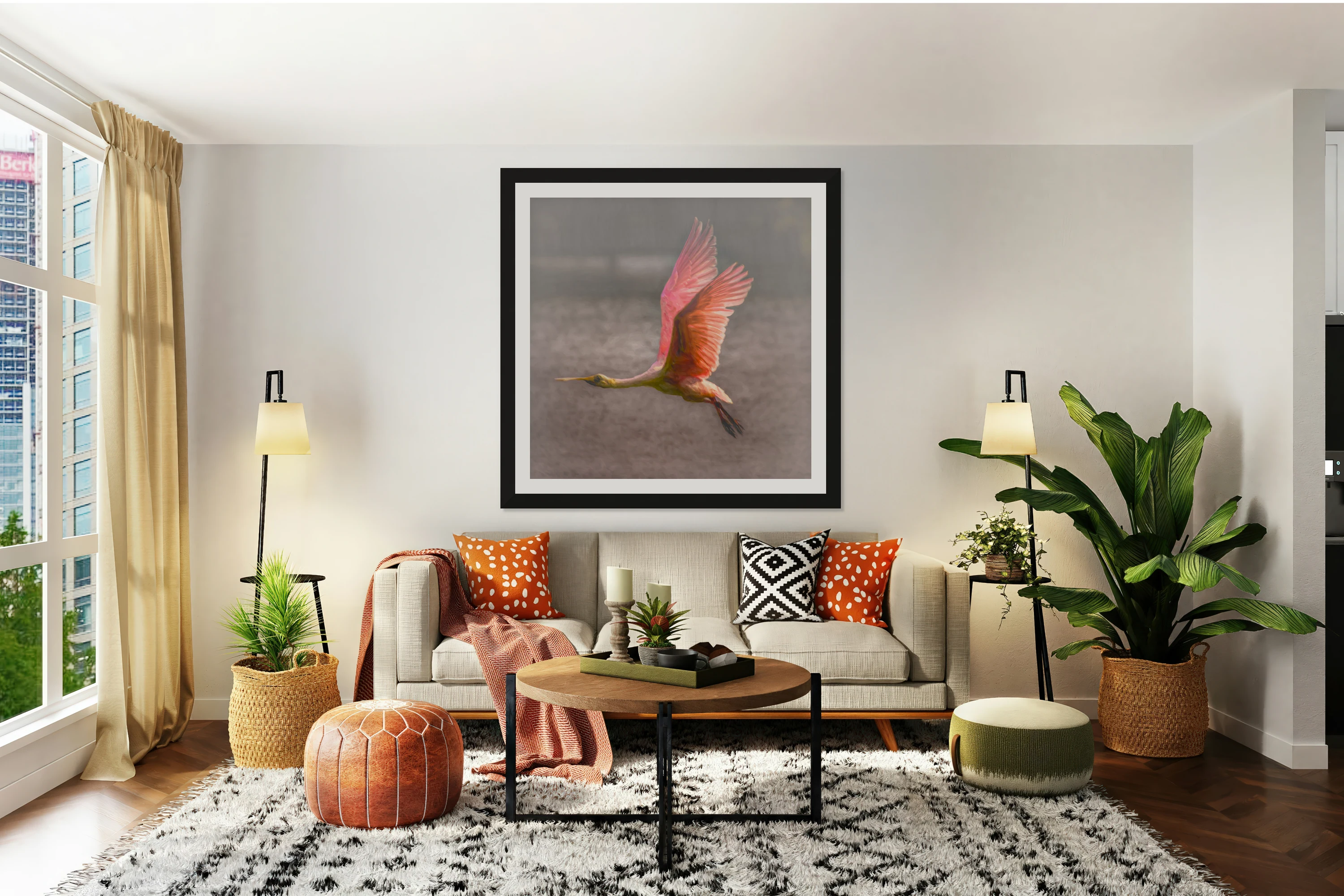 Roseate Spoonbill Flying