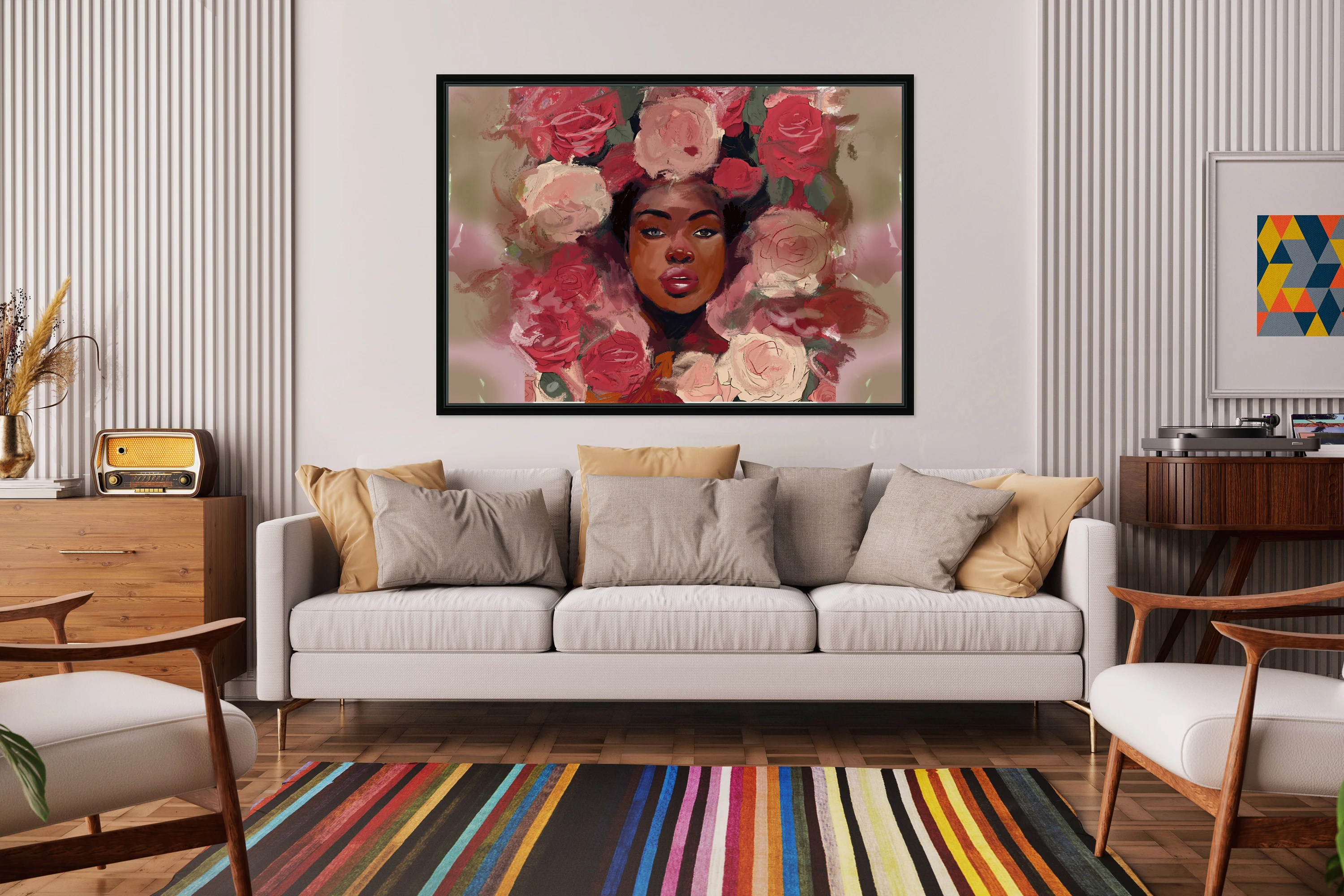 Lady Surrounded by Roses