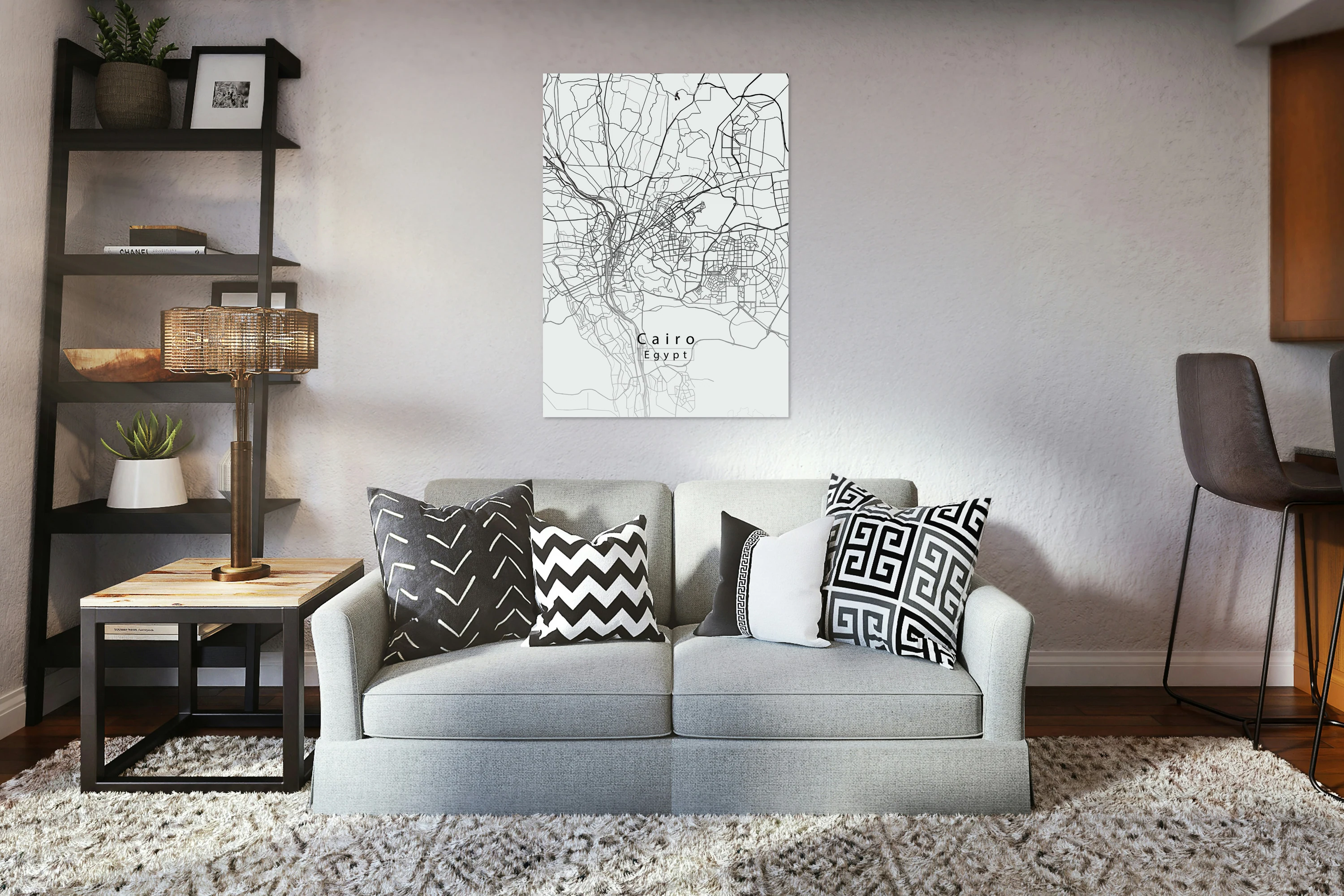 Cairo Egypt City Map white