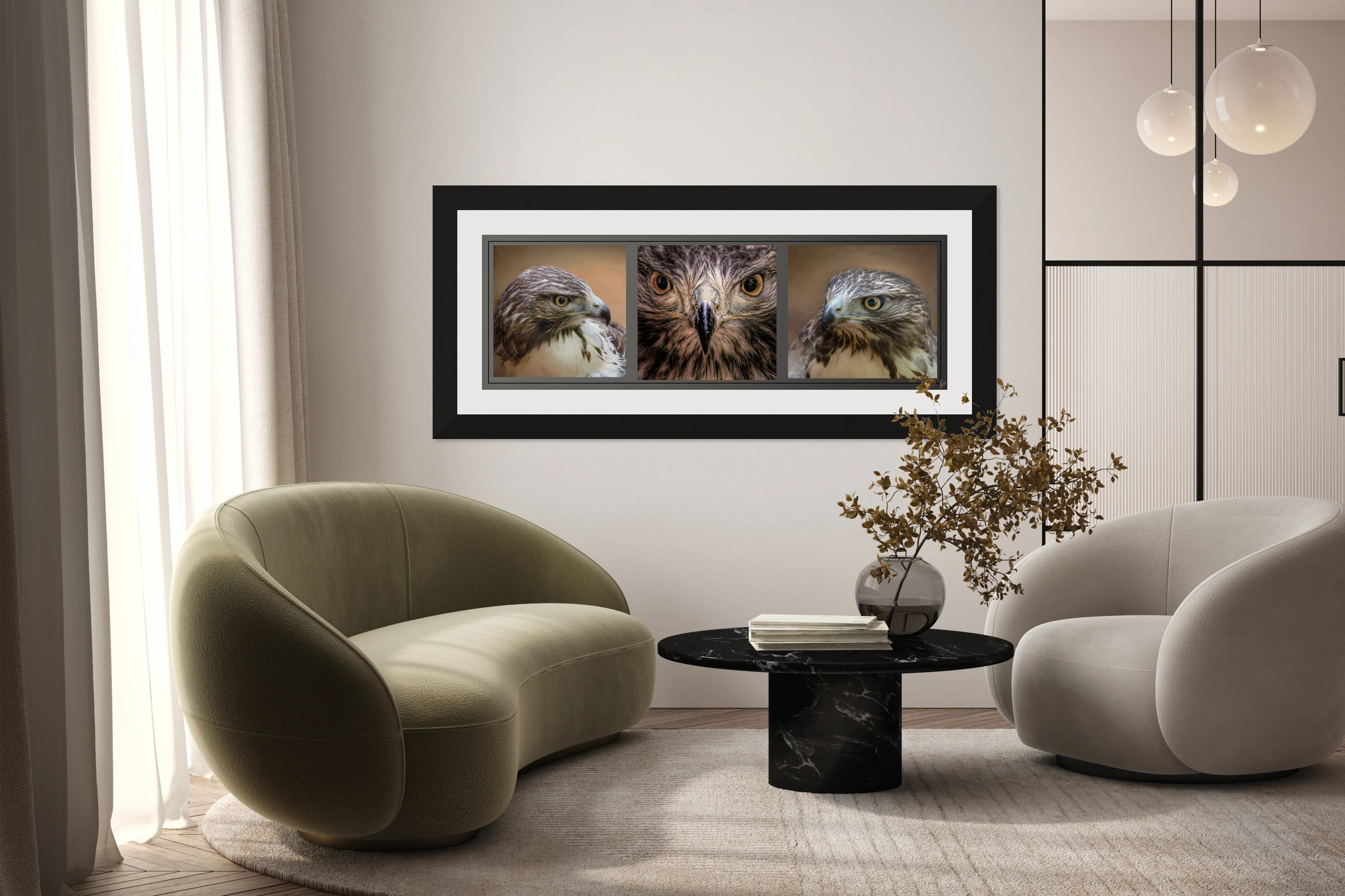 Red-tailed Hawk Triptych