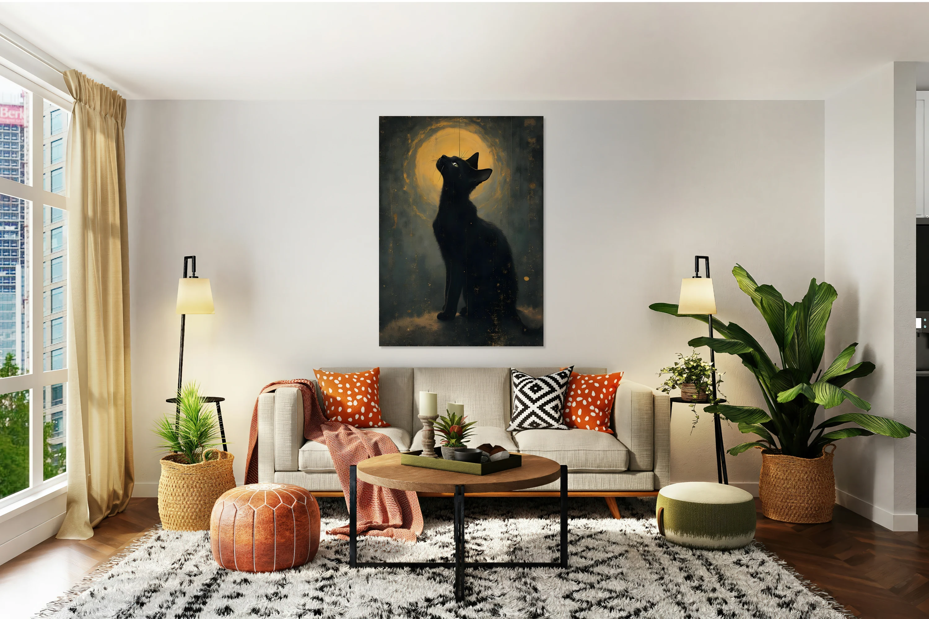 Black Cat Under Moonlight