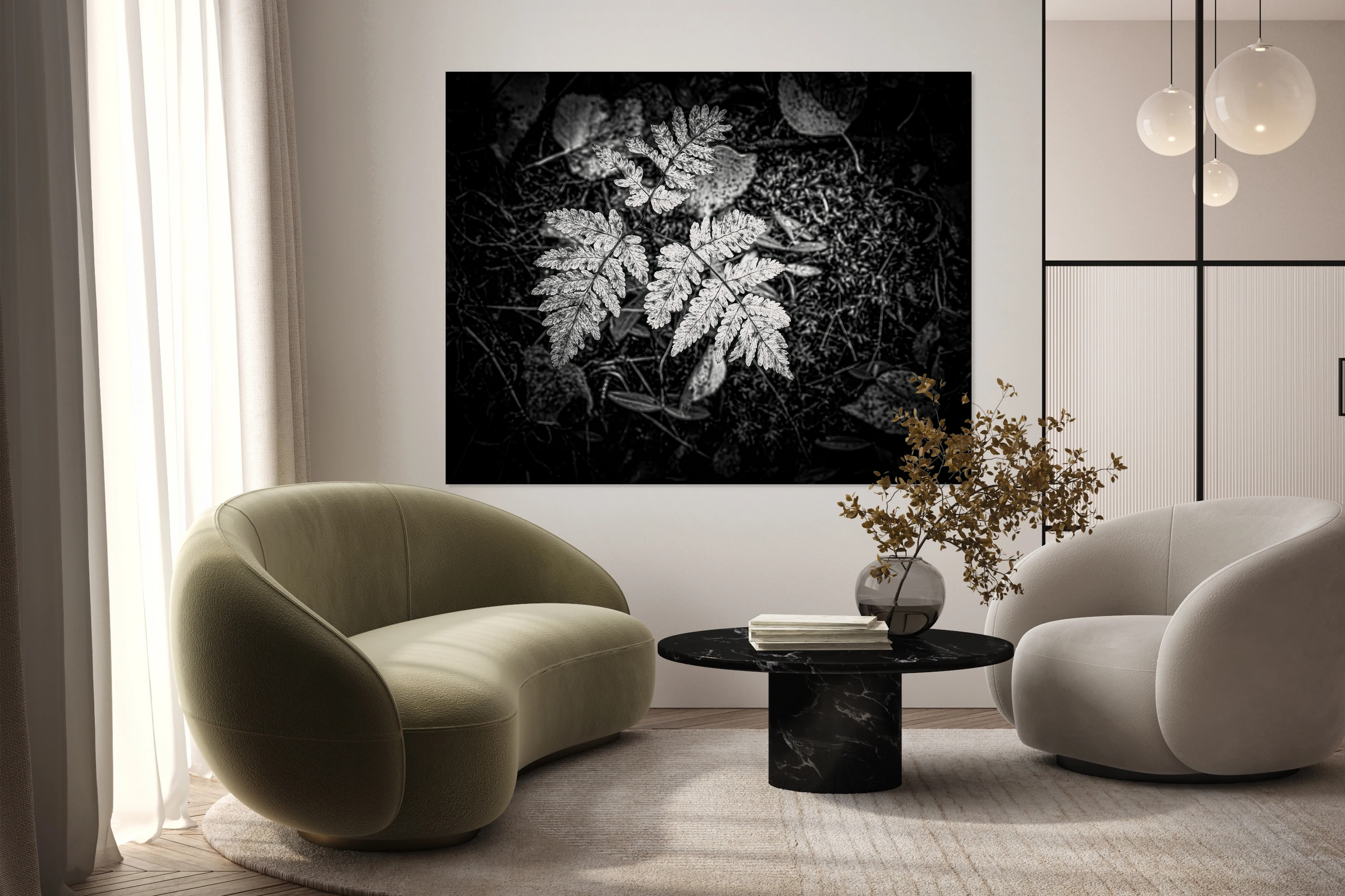 Ghost Fronds B W