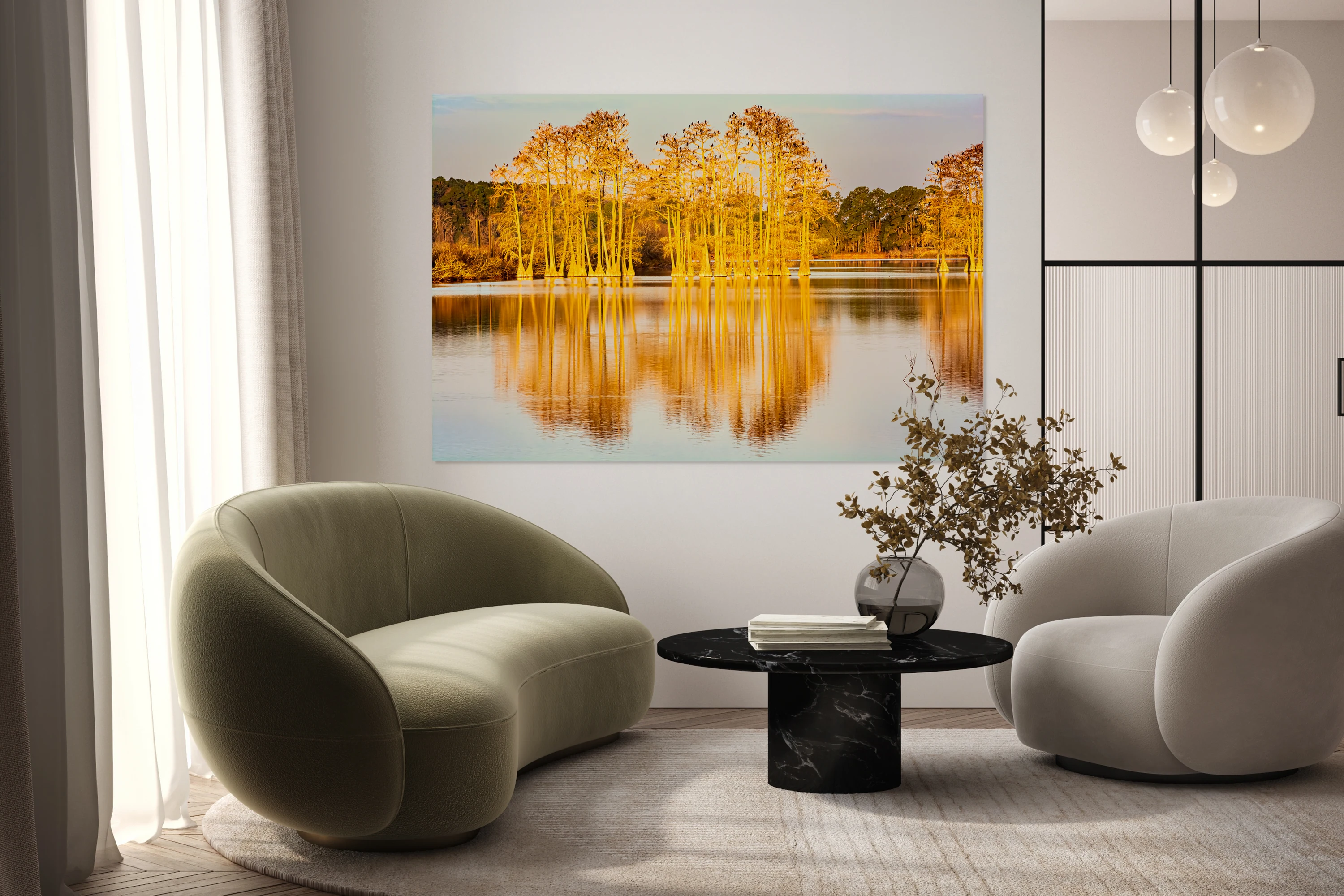 Cypress Sunrise Reflection
