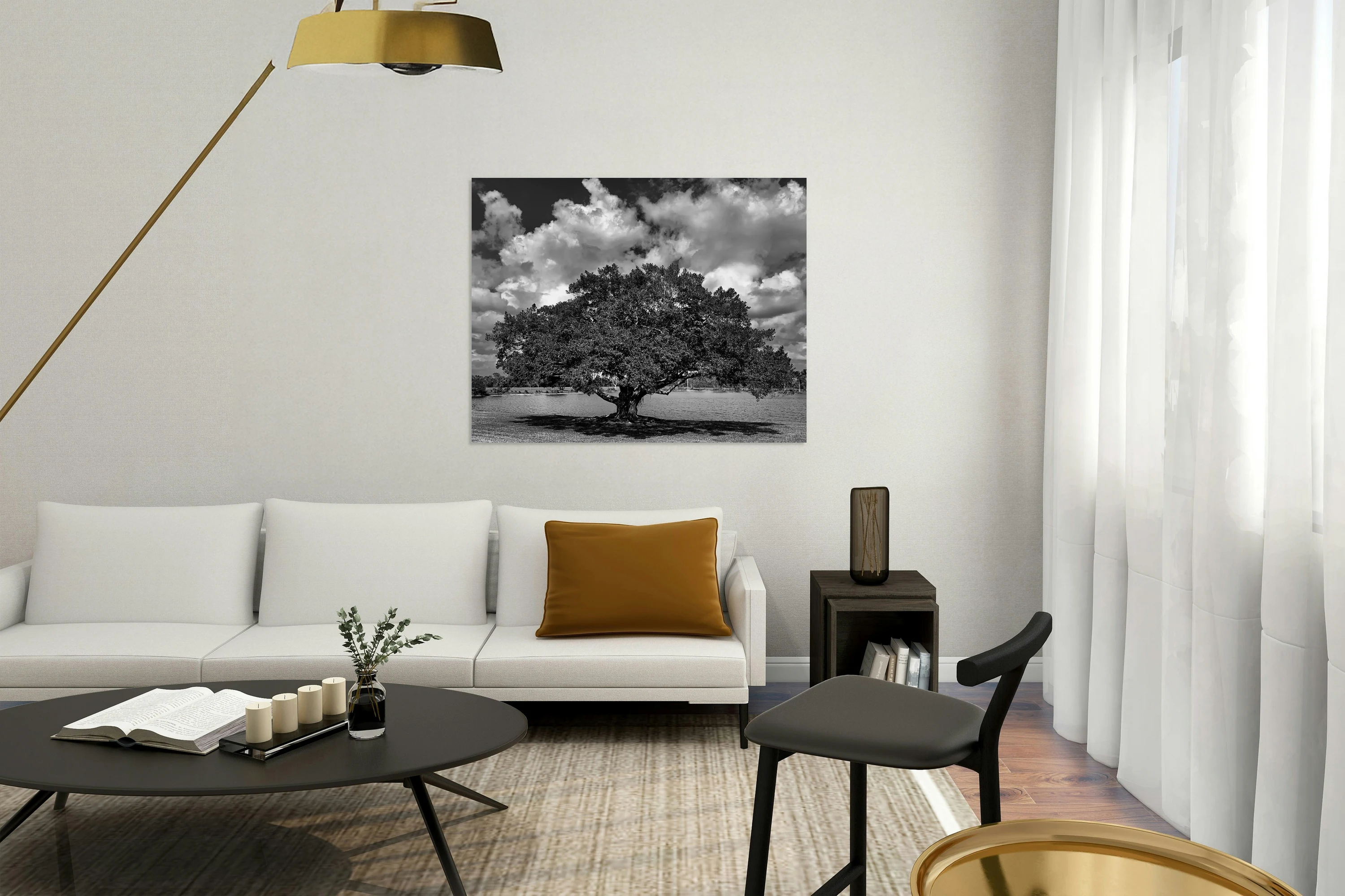 Florida tree B&W