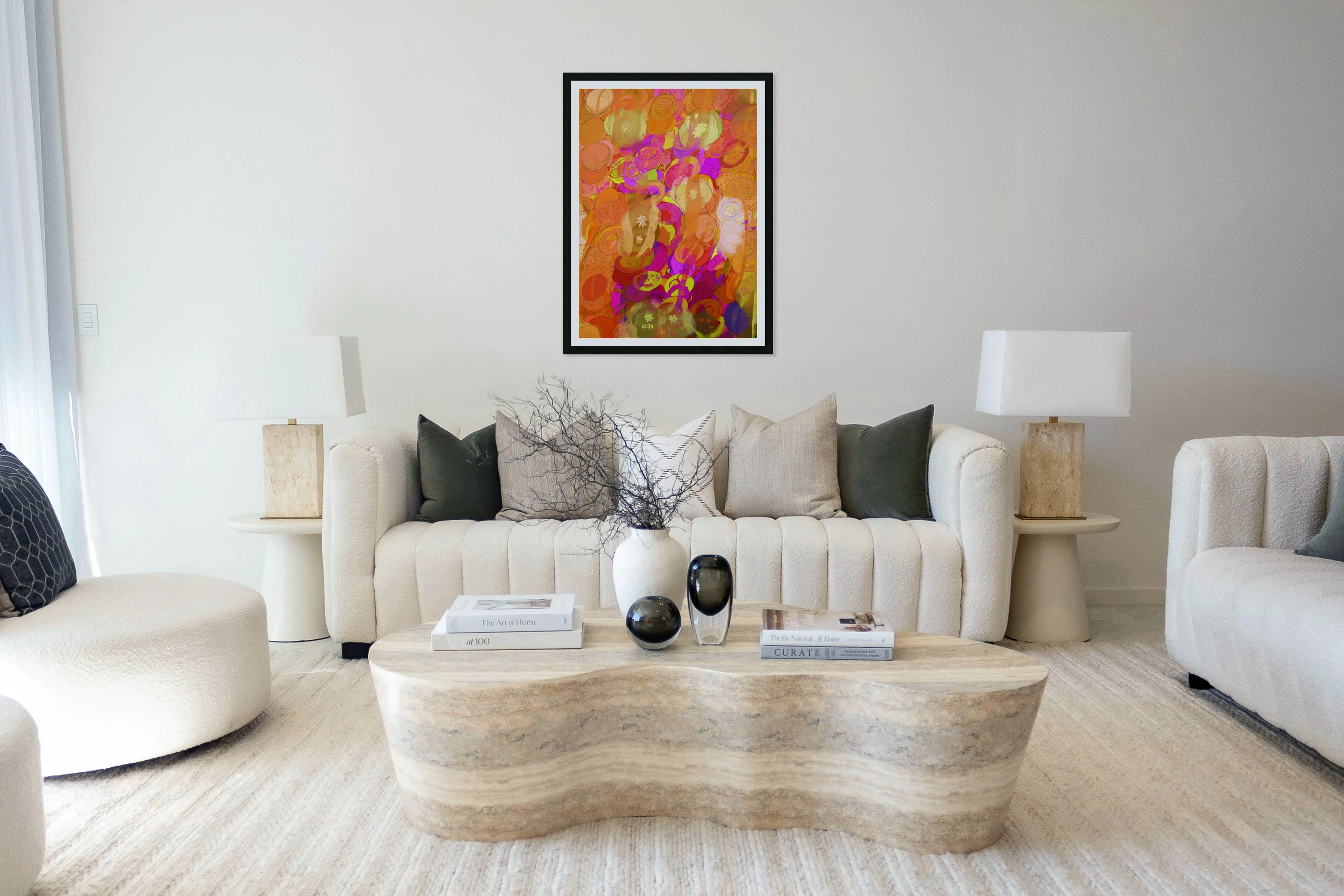 Pink and orange