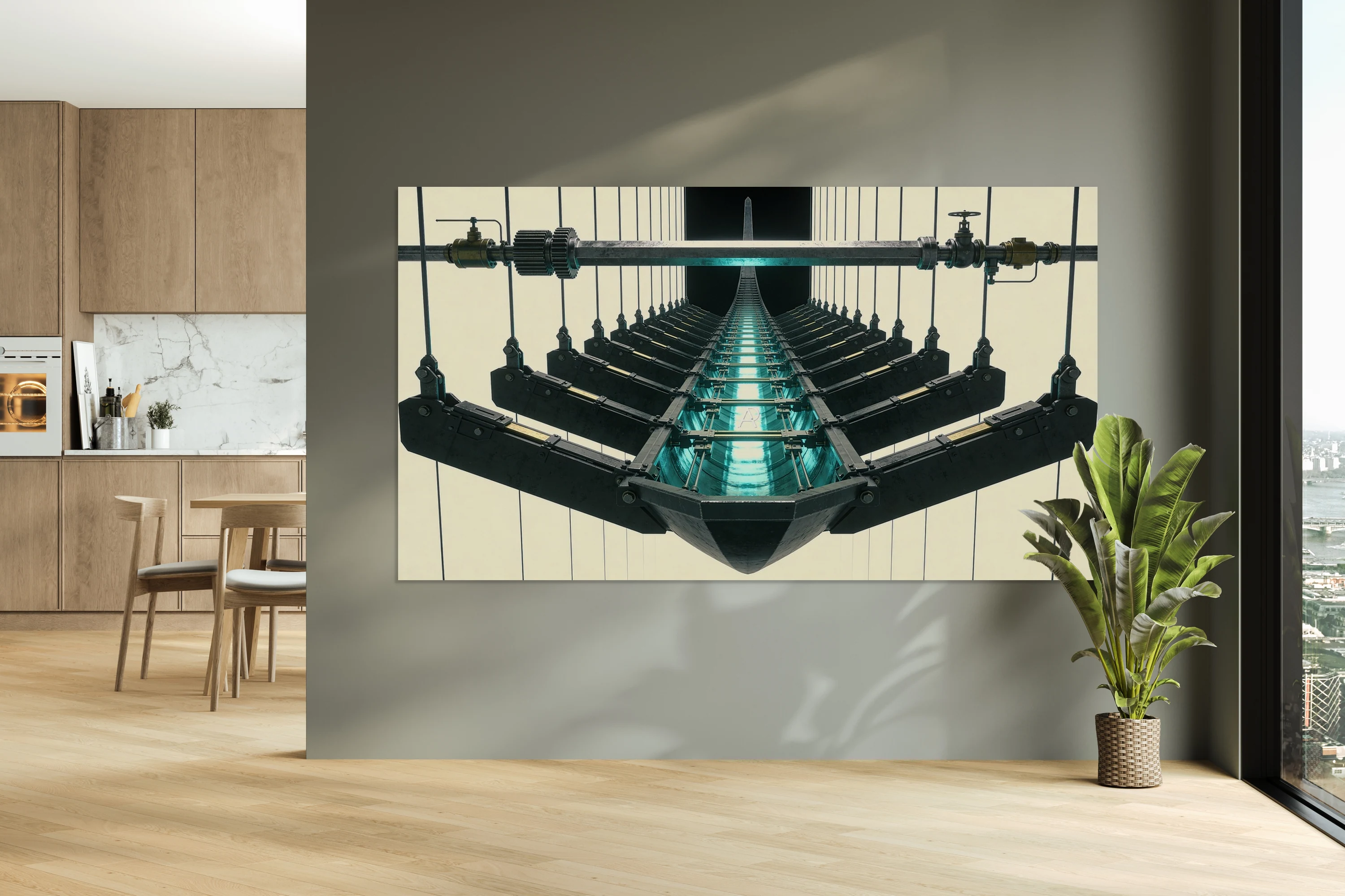 Symmetrical Ship Shell Suspension Signed