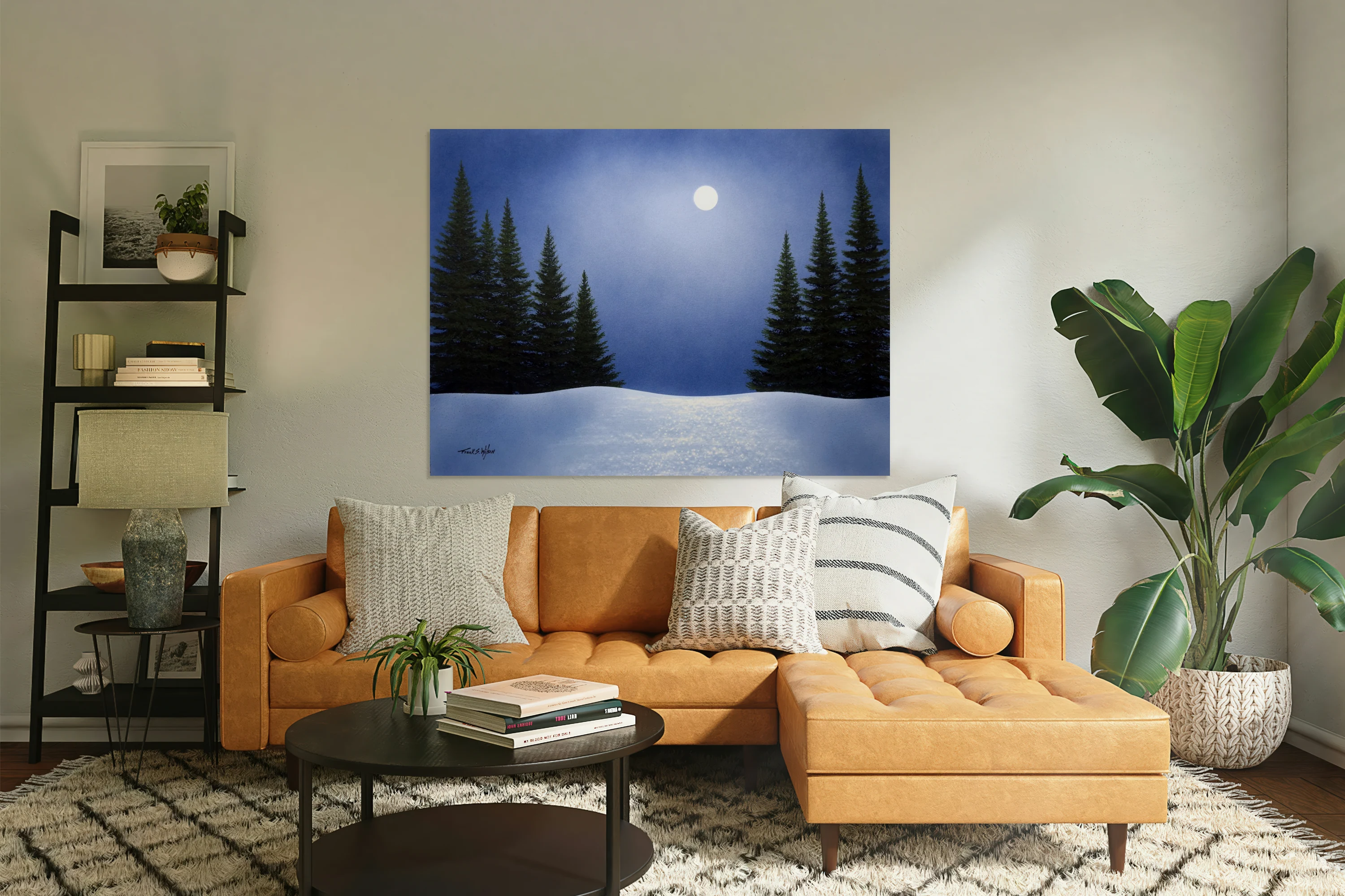 White Spruces In Moonlight 