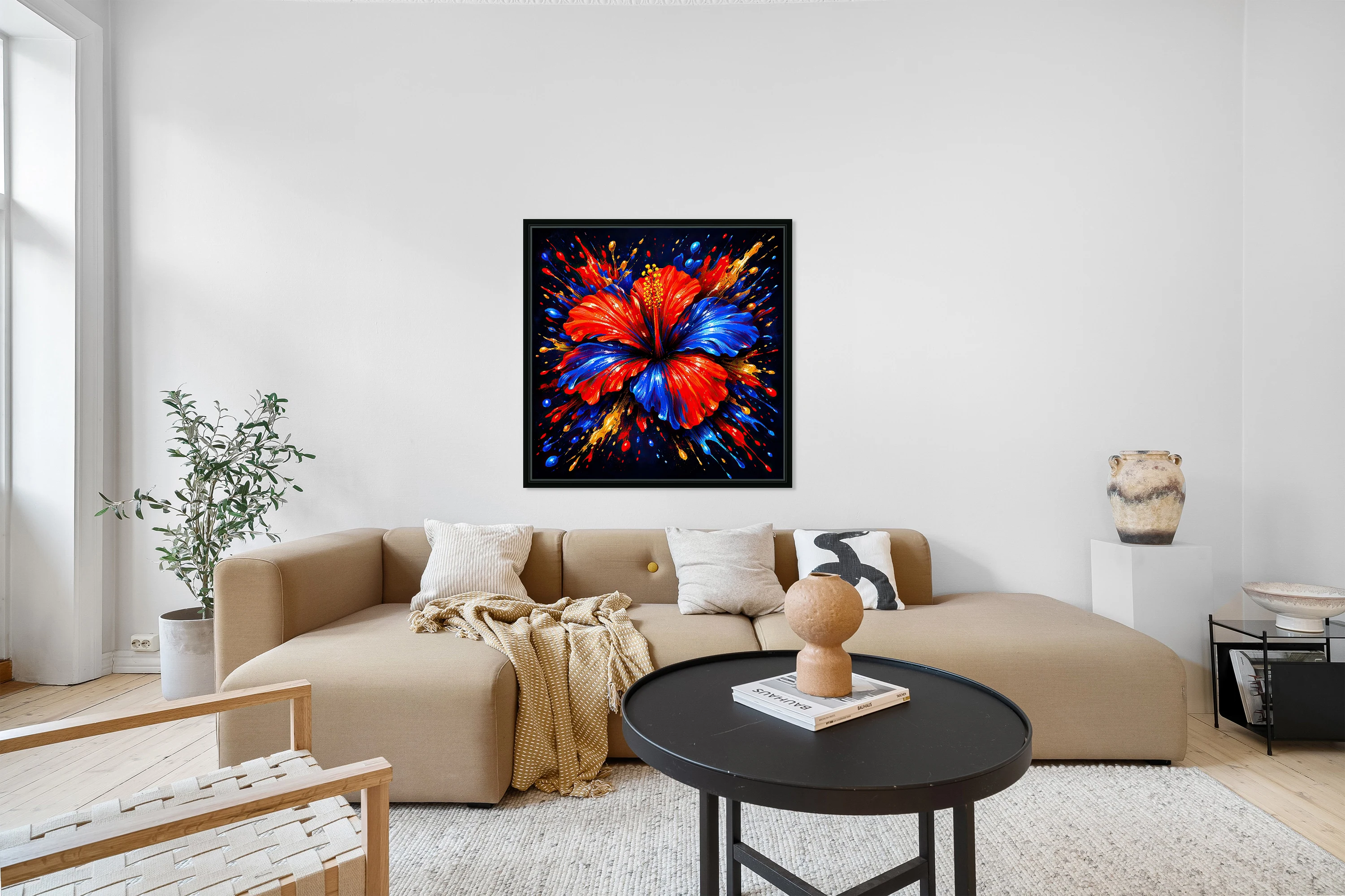 Vibrant Hibiscus Paint Splash