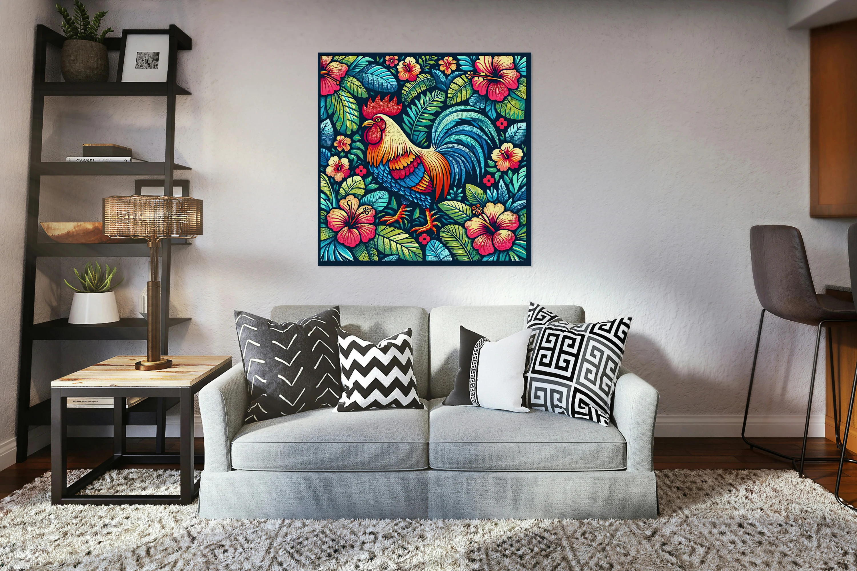 Tropical Rooster In Bloom