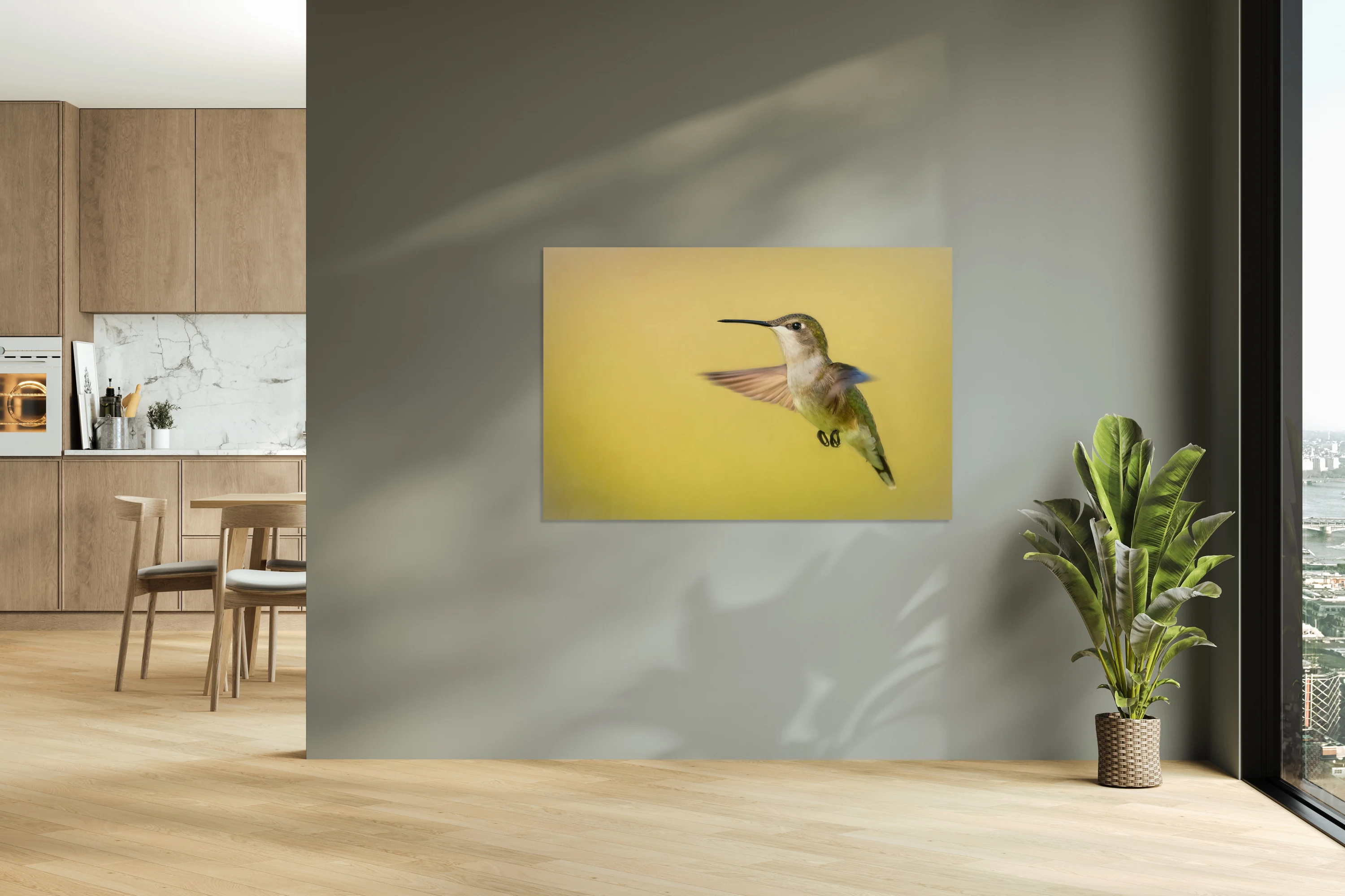 Ruby Throated Hummingbird Hovering