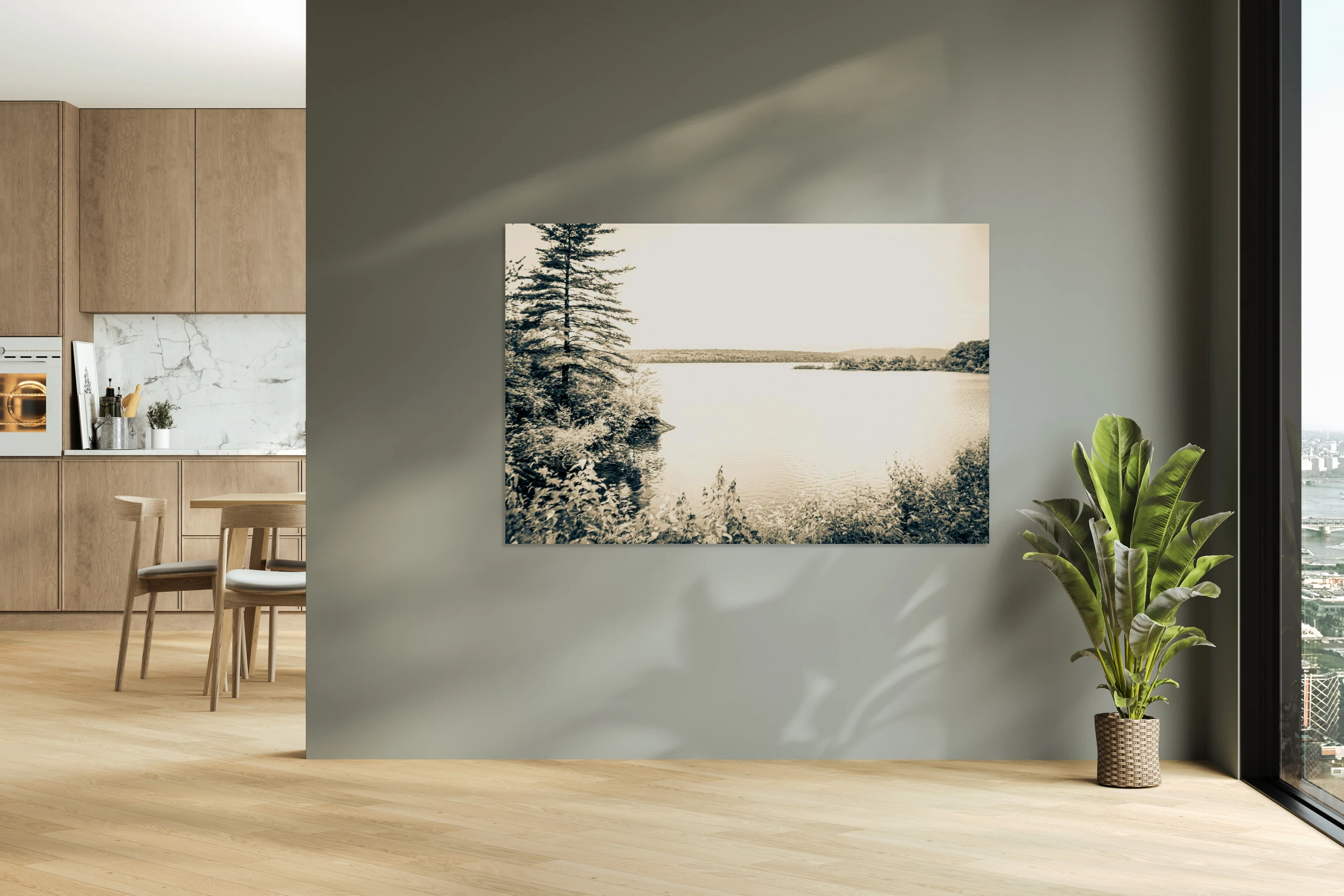 Lake View with Pine Tree
