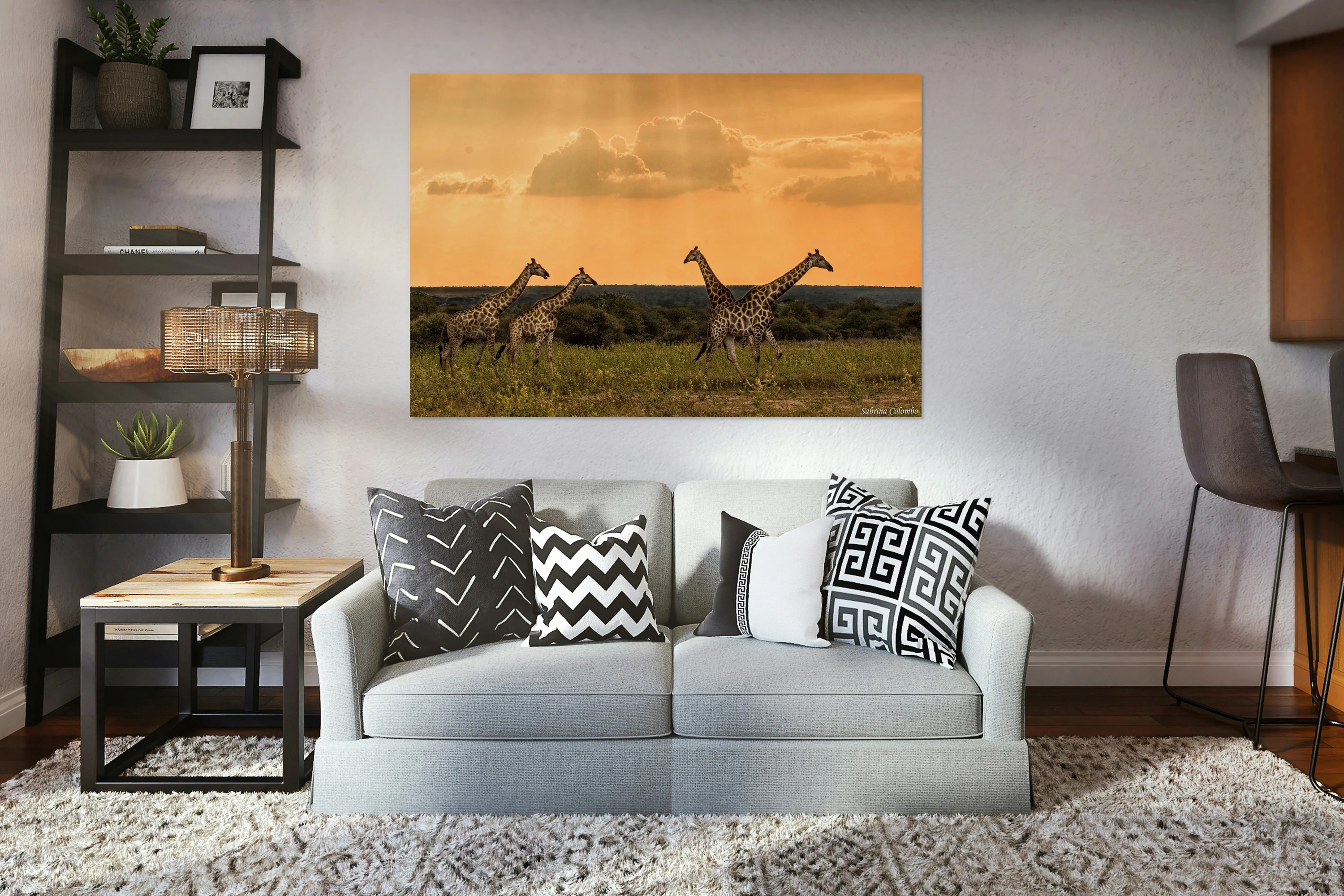 Giraffe at sunset