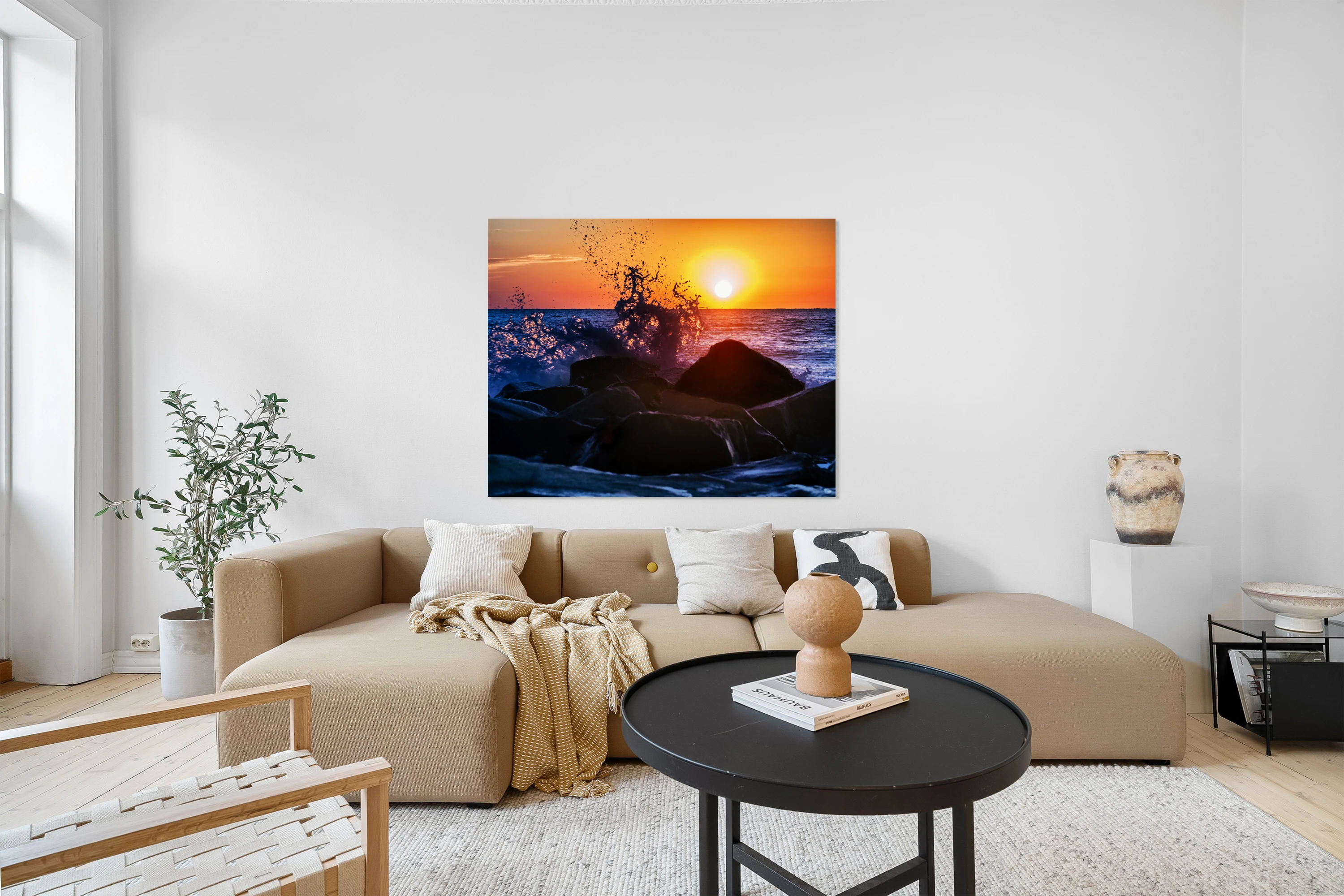 Beach Sunrise Wave Splash