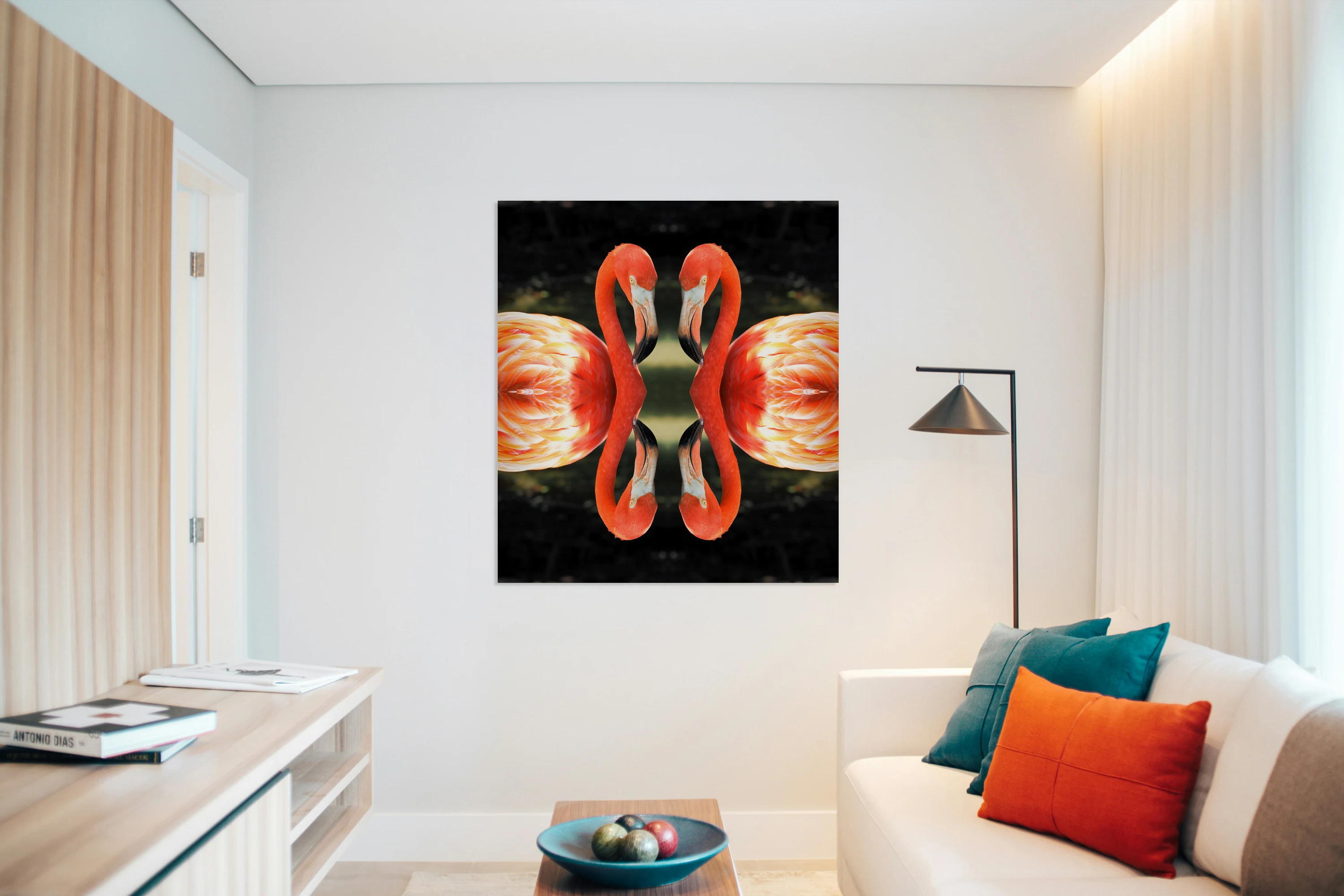 Flamingo Reflections Digital Abstract