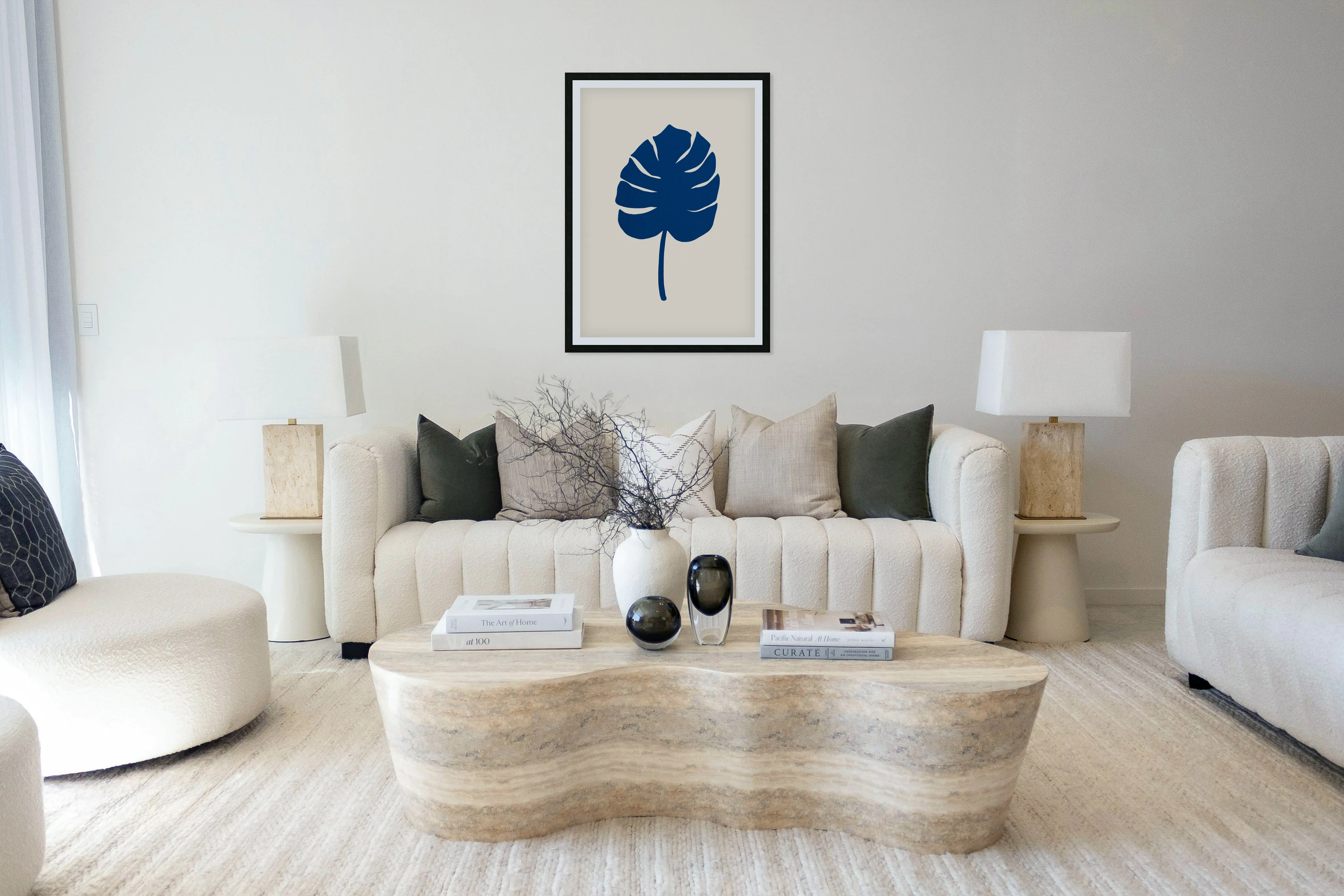 Monstera Canvas Blue