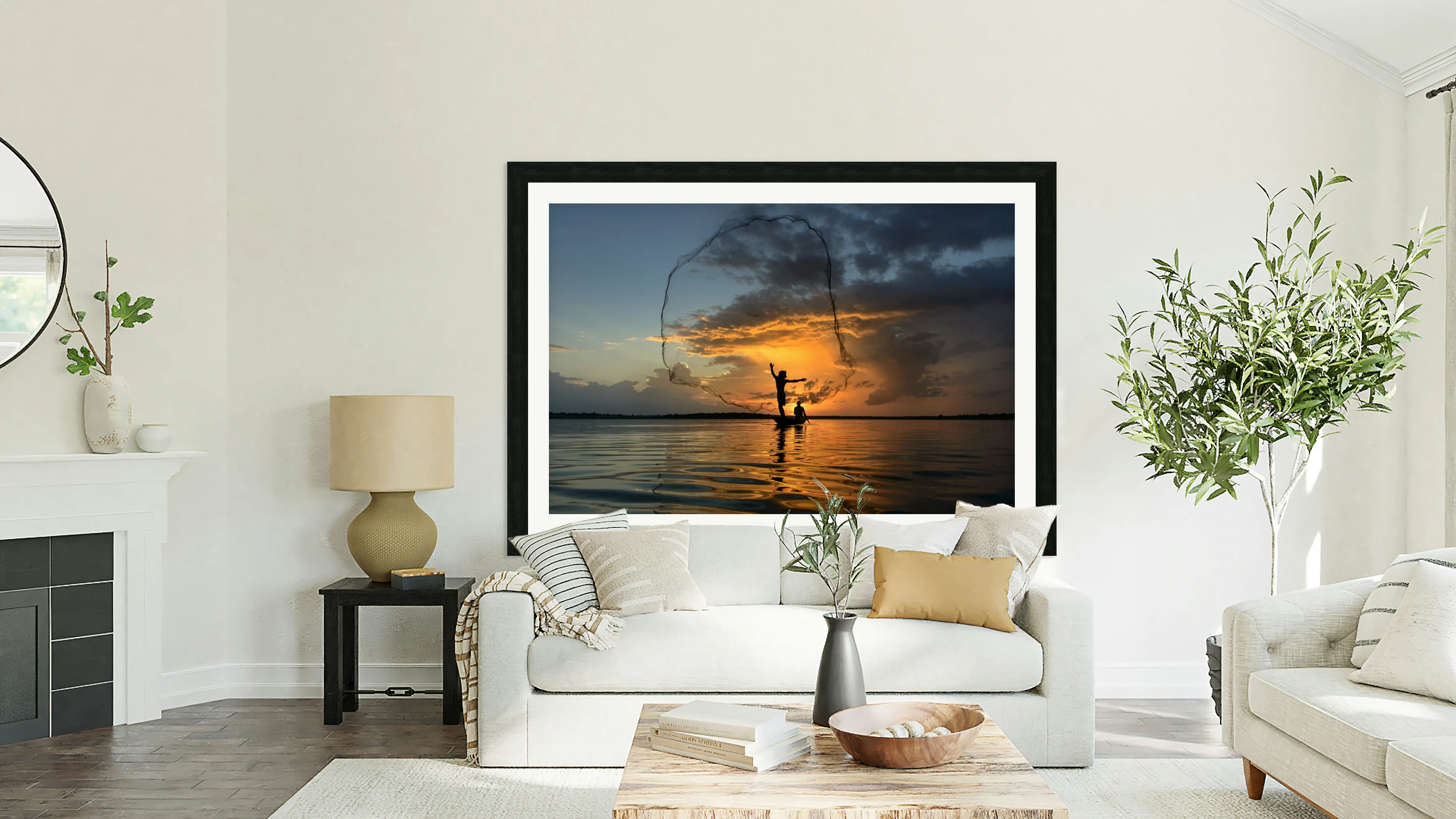 nets in sunset