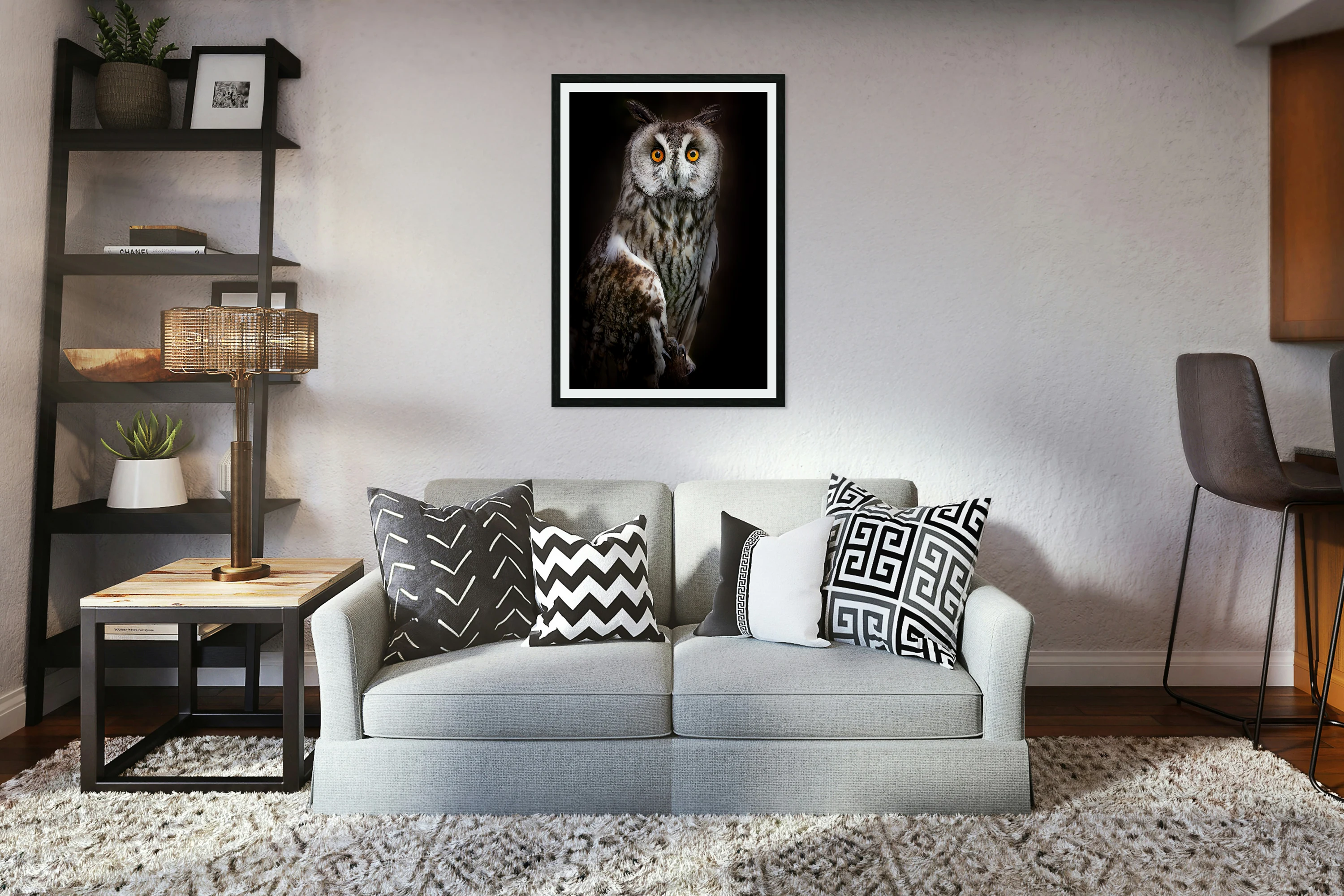 Long-eared owl portrait