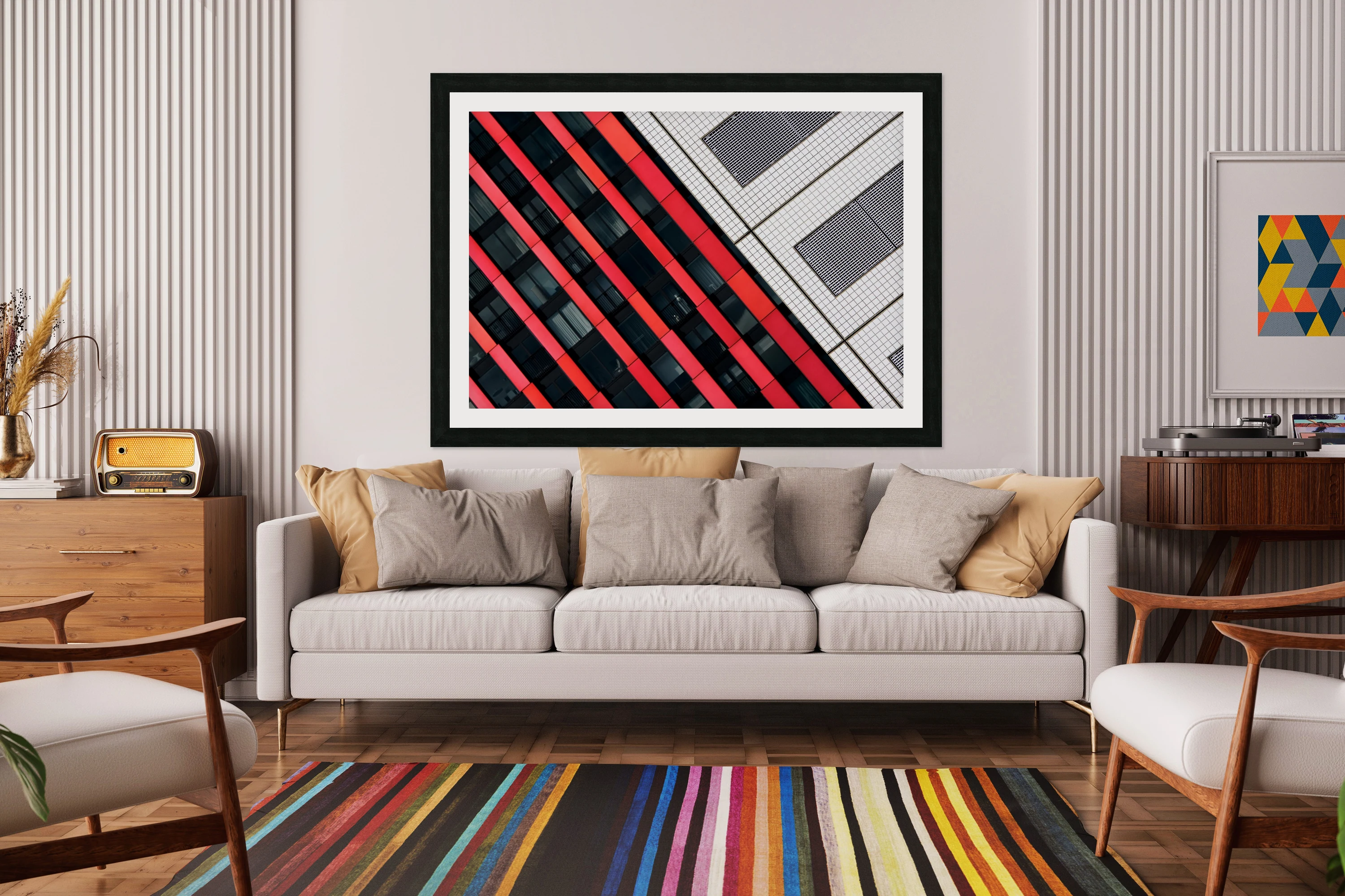 Red diagonals.