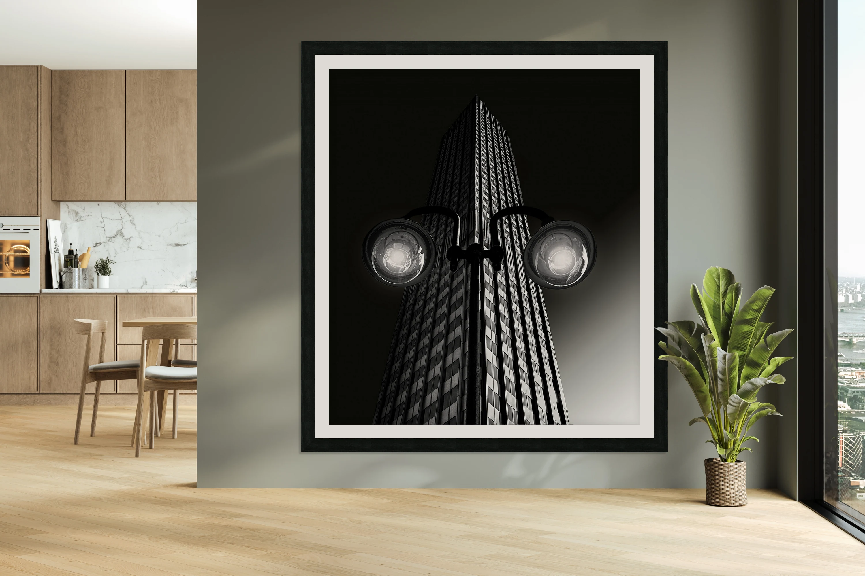 Skyscraper with glasses