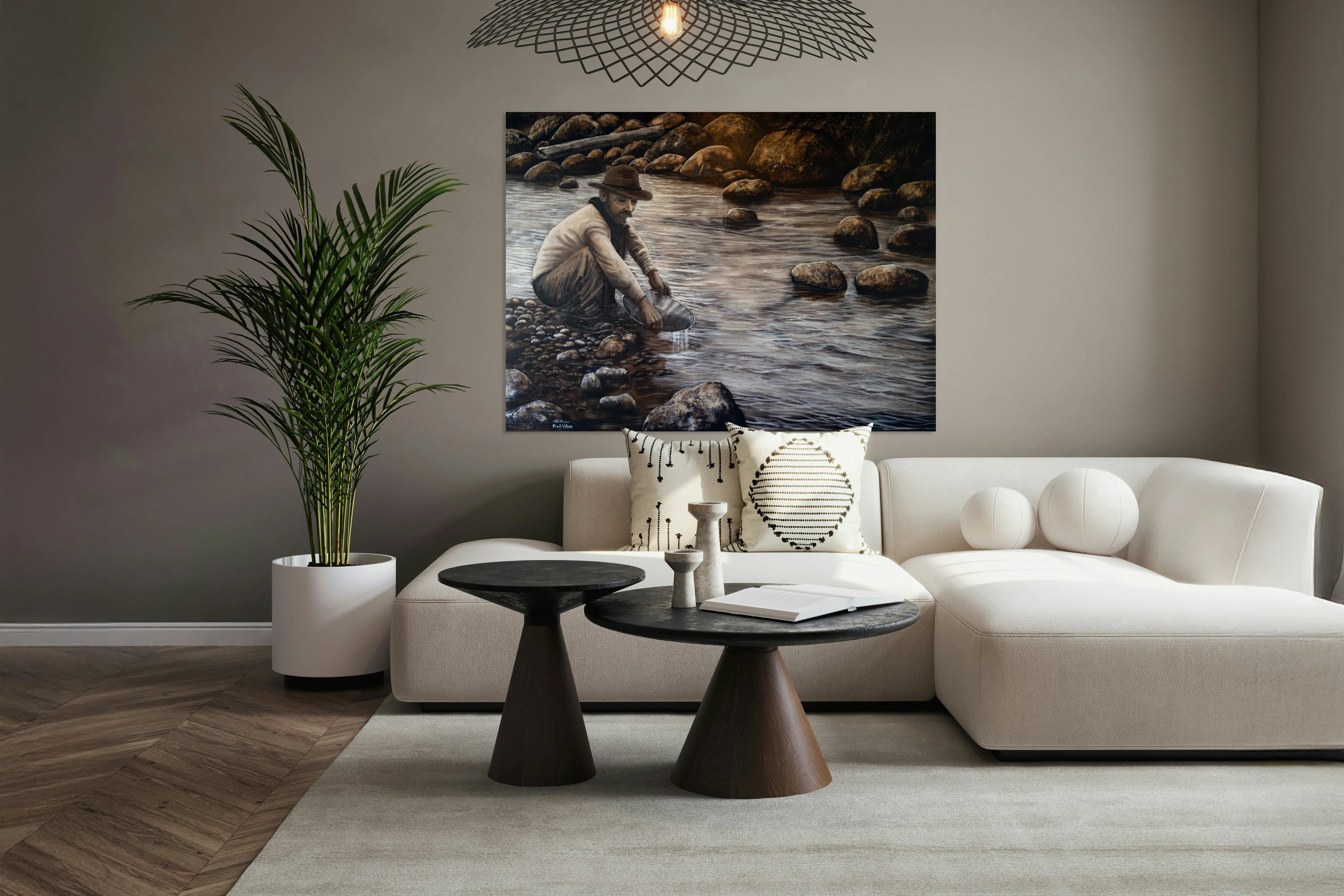 Gold Prospector Panning Mural 