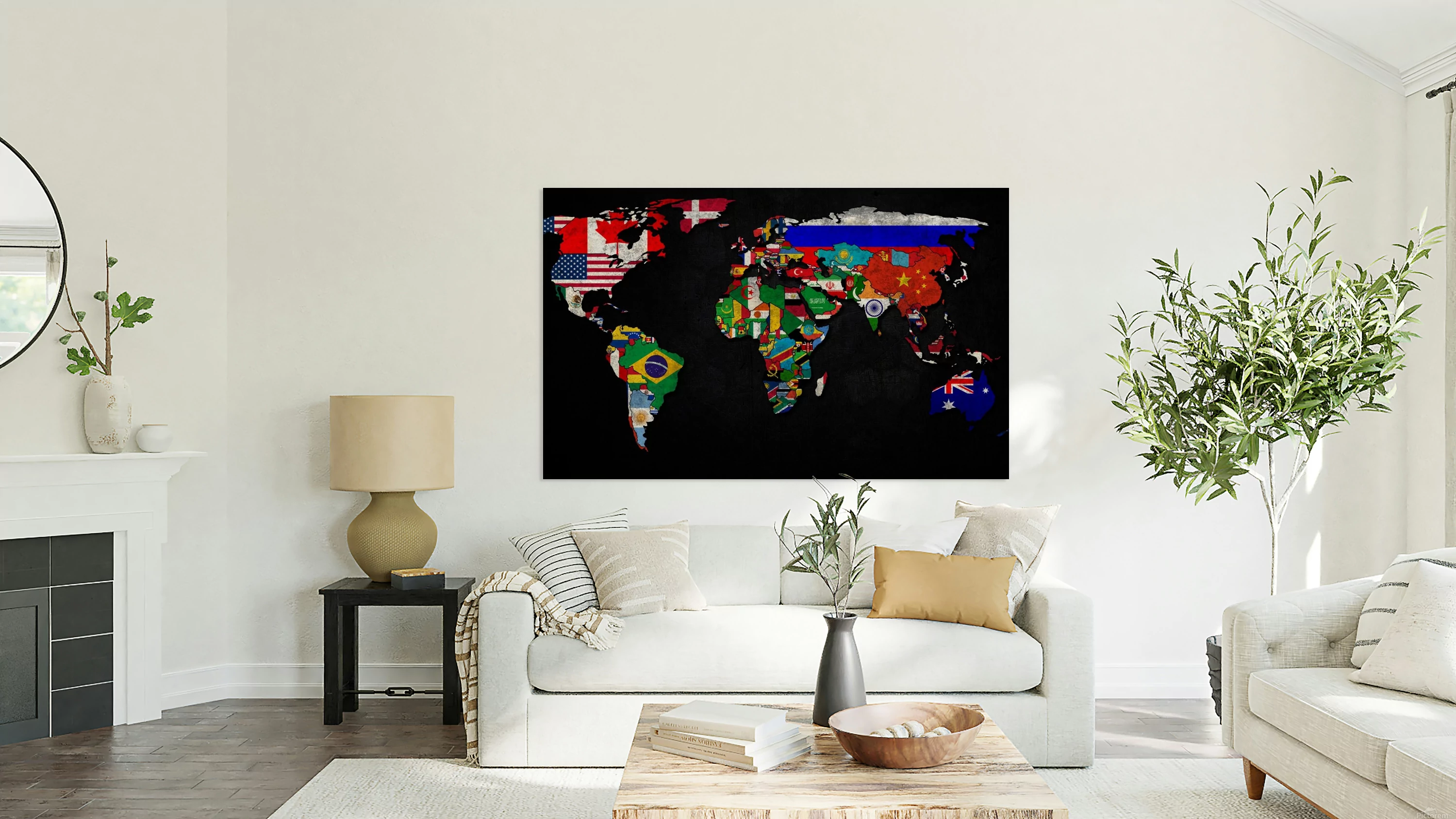 World Map Country Flag