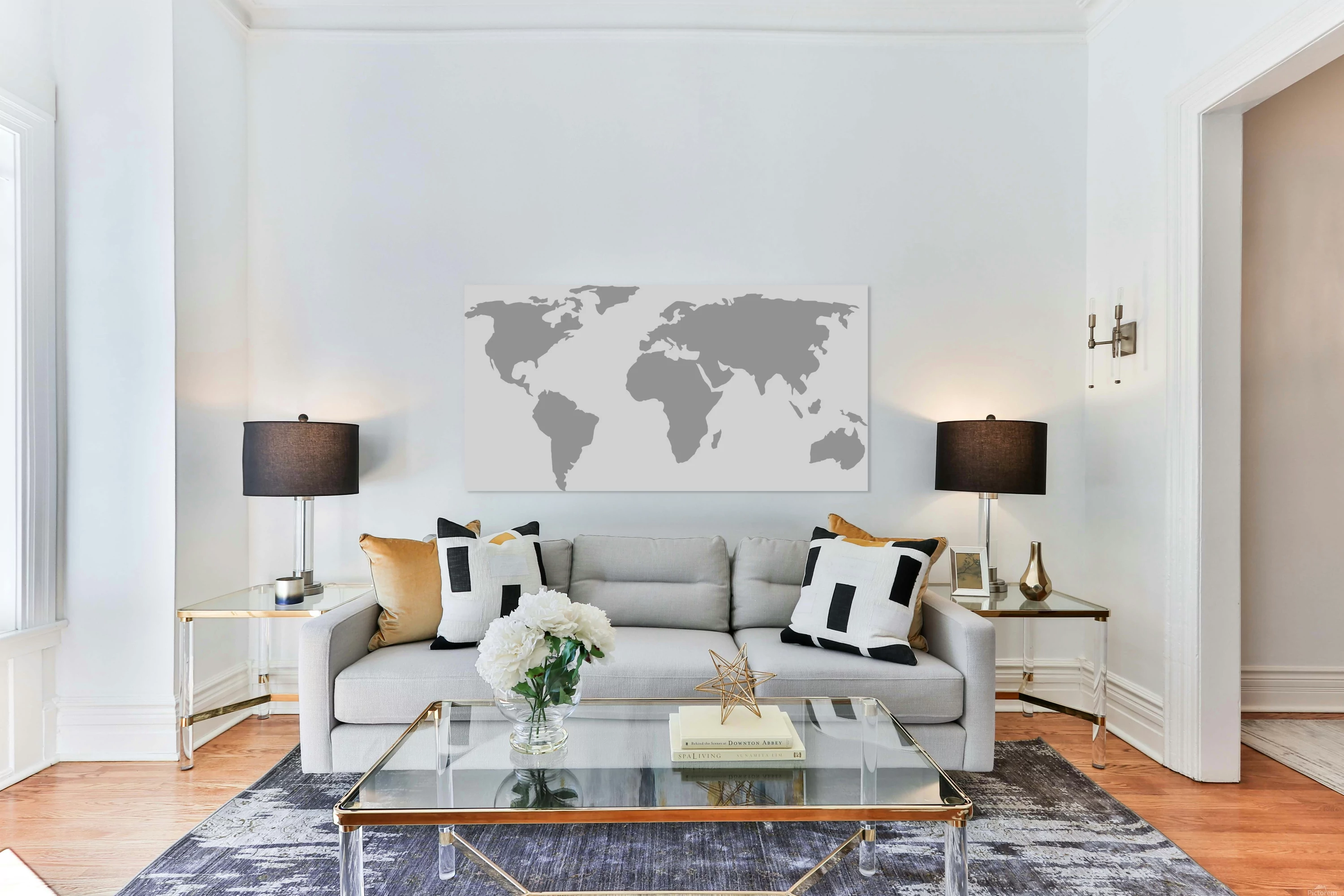 World Map Grey Style