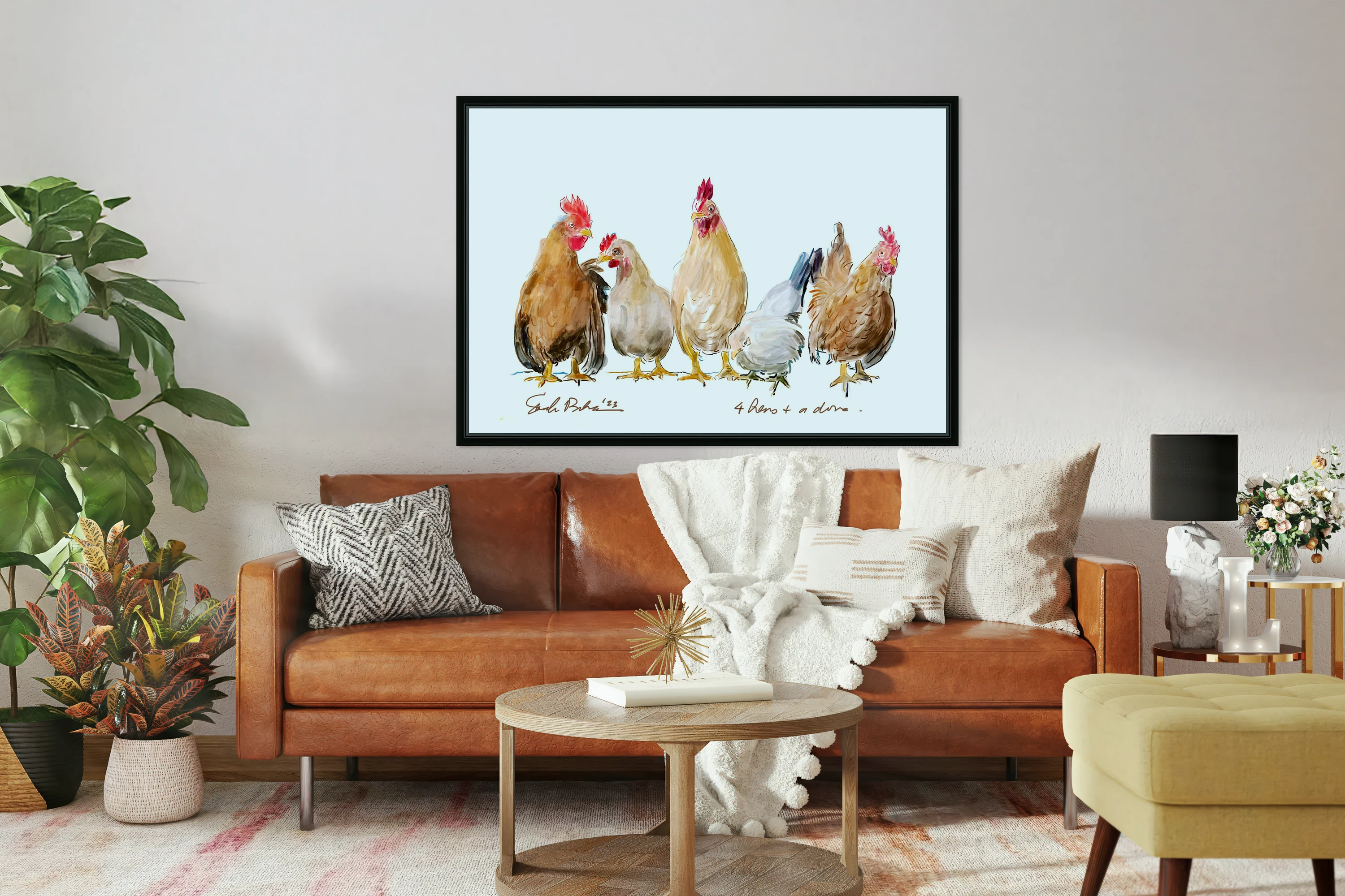 Watercolor Chickens