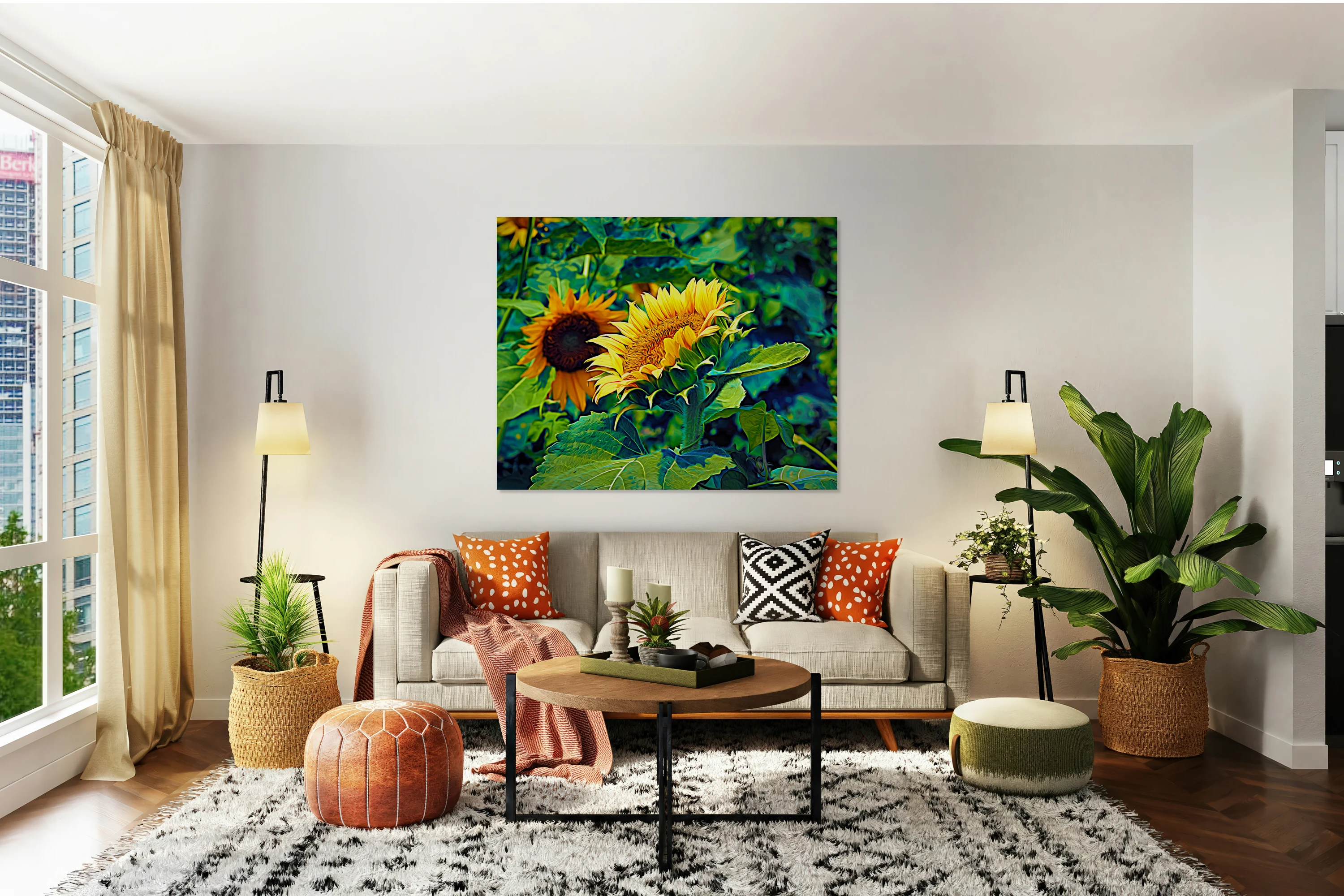Sunflower Portrait Expressionism Abstract