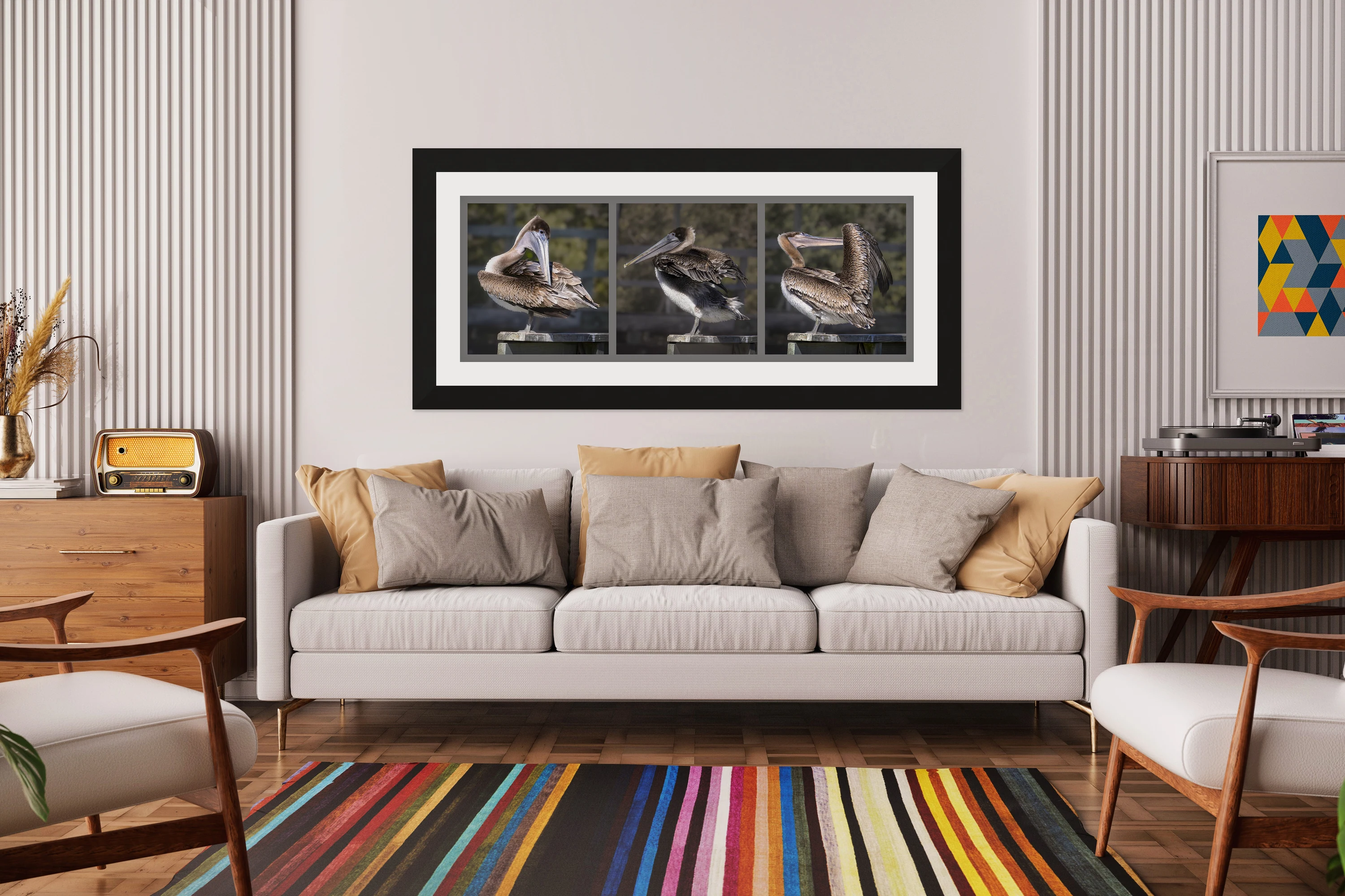 Three Brown Pelican Triptych