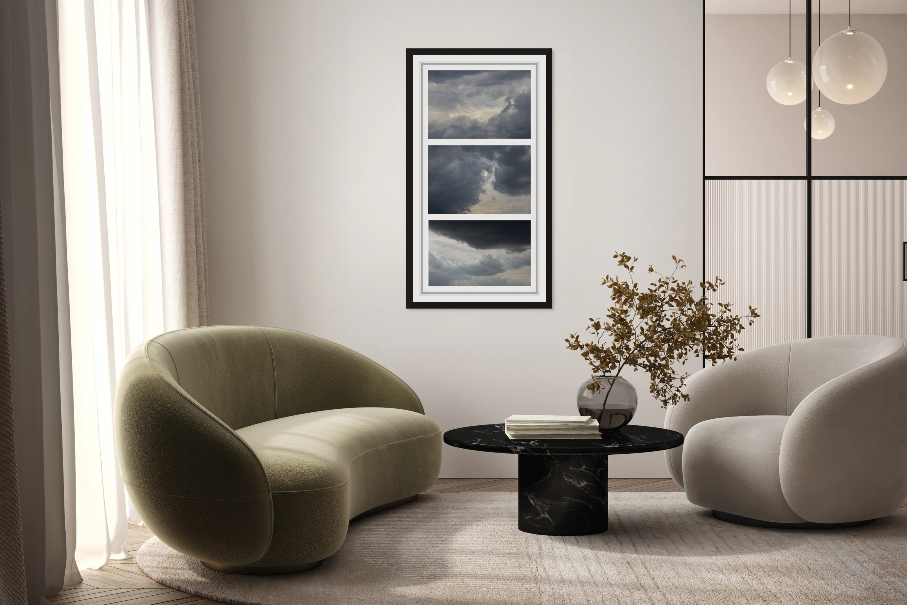  Self Bordered Clouds Triptych