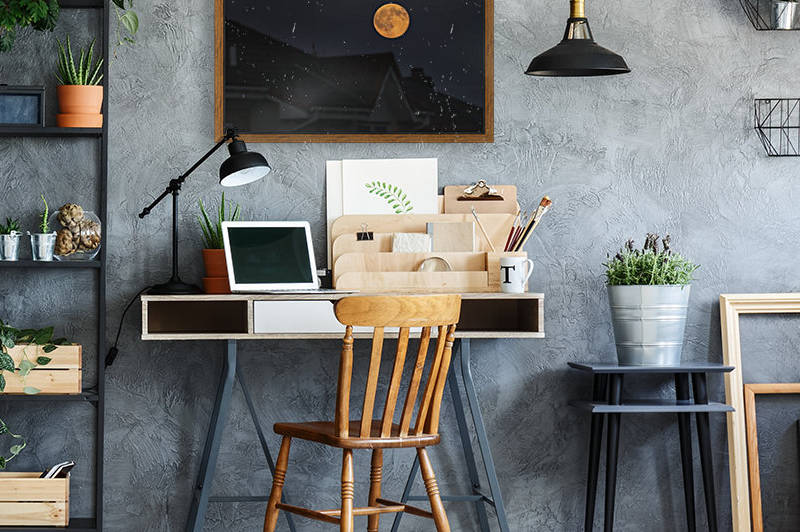 Full harvest moon glowing in the night sky over houses; South Shields, Tyne and Wear, England by PacificStock