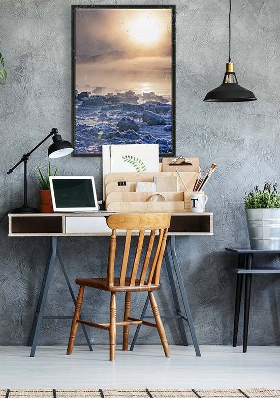 Low altitude fog is cast in warm sunset light along Turnagain Arm and the Seward Highway in winter, sea ice covering the ocean in the foreground, the Chugach Moutains revealed in the background, South-central Alaska; Alaska, United States of America by PacificStock