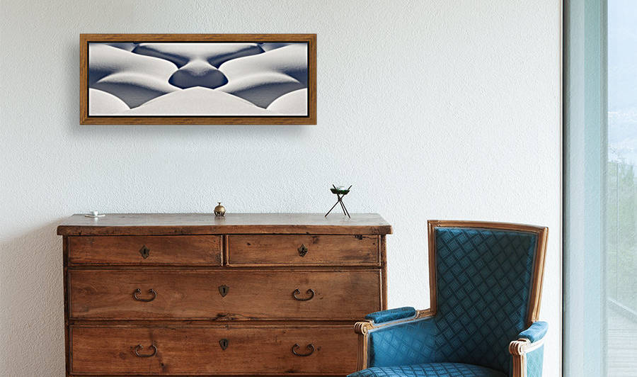 Artistic montage of snow contouring a creek bed with graphic designs of curving highlights and shadows; Lake Louise, Alberta, Canada by PacificStock