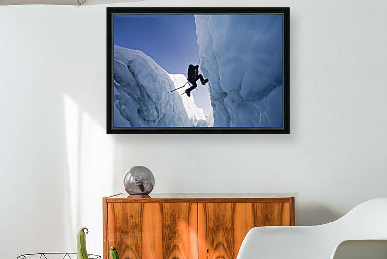 Ice Climber Ascending Out Of Crevasse On Matanuska Glacier Southcentral Alaska Winter by PacificStock