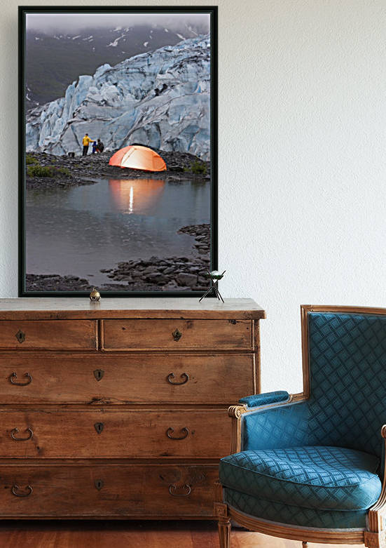 People Tent Camping At The Shoup Glacier Overlook, Shoup Bay State Marine Park, Prince William Sound, Southcentral Alaska by PacificStock